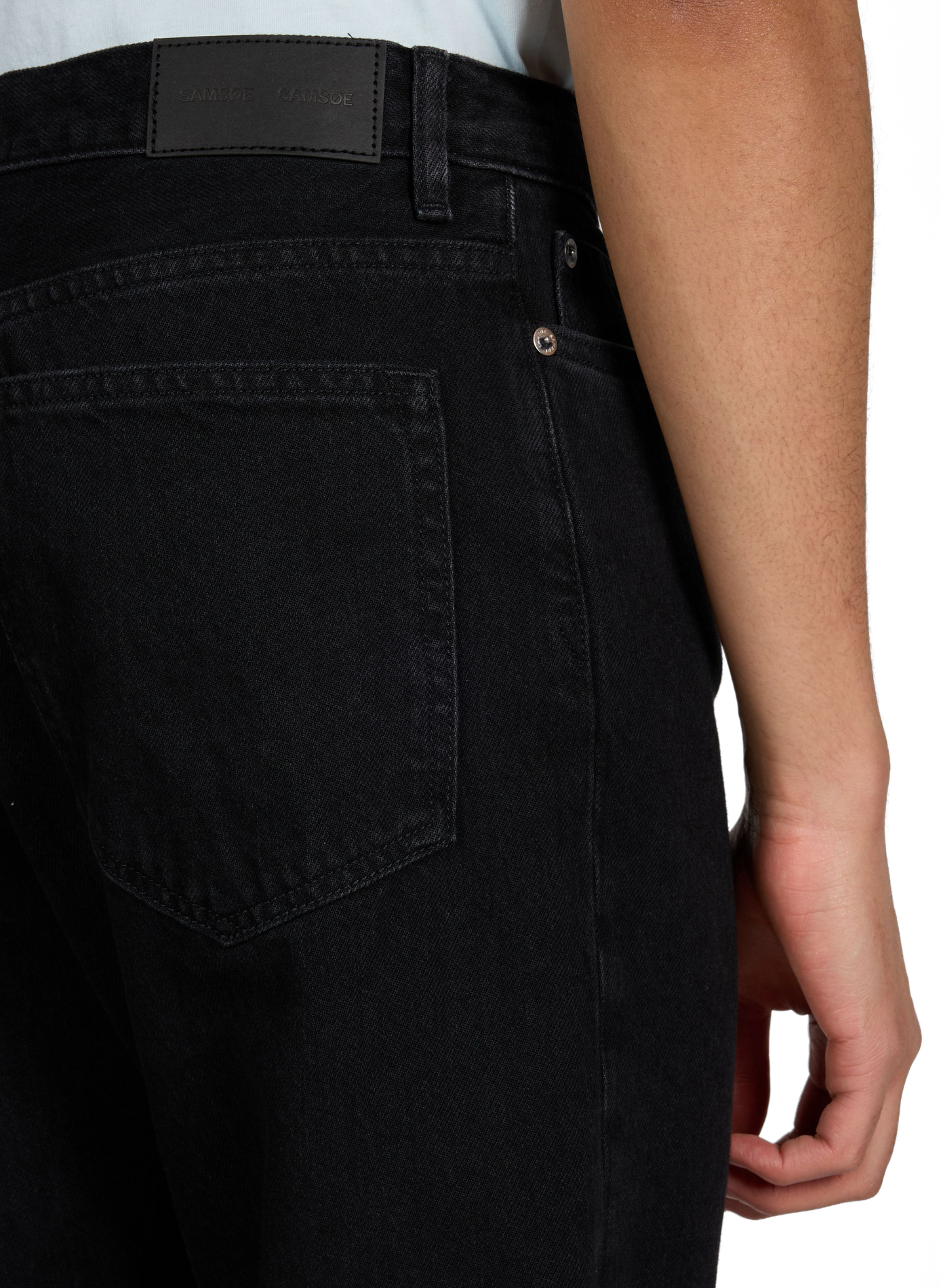 Bermuda denim en coton et cachemire mélangés SAMSOE SAMSOE Noir