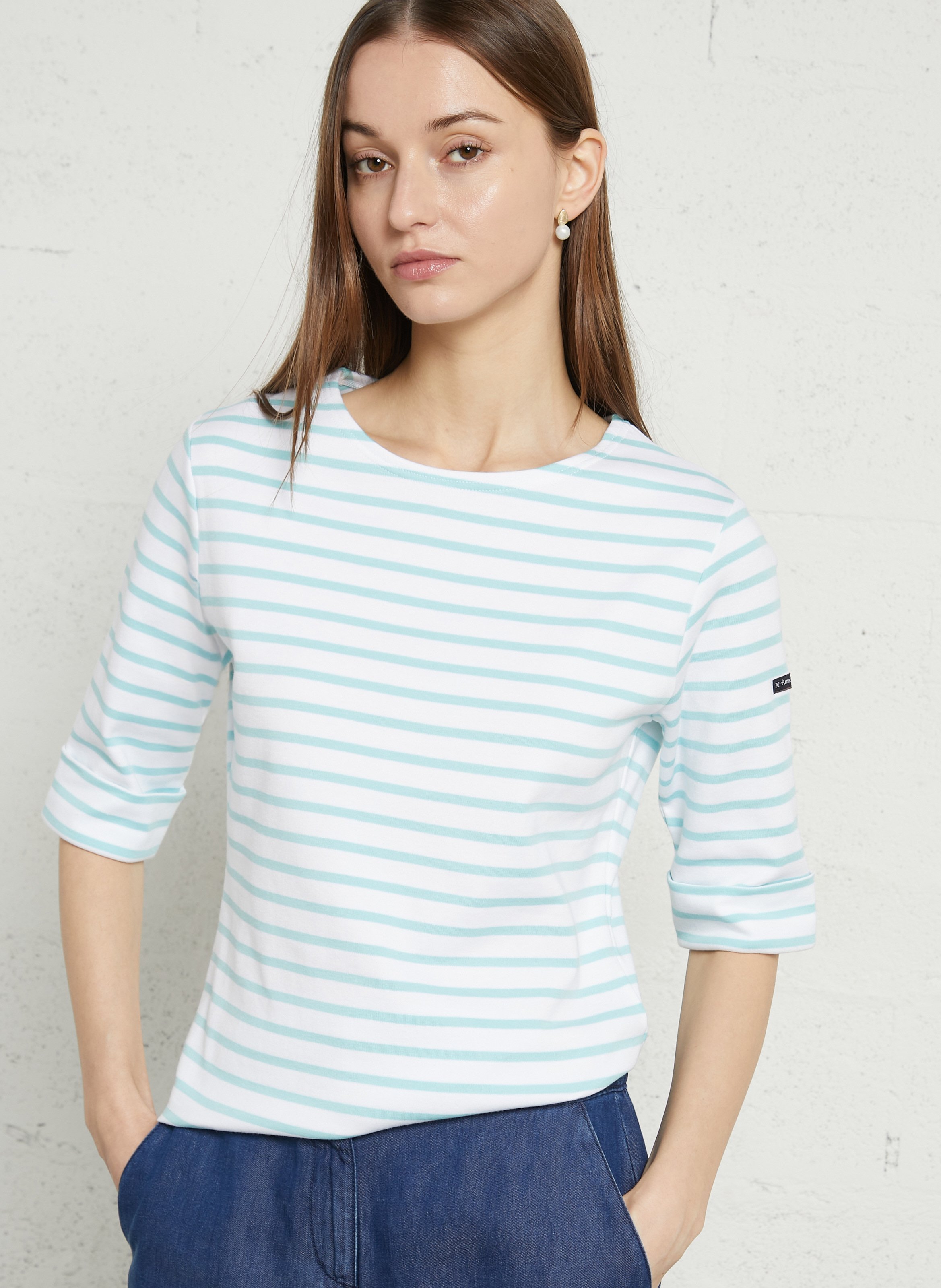 Marinière col bateau en coton épais cancale ARMOR-LUX Blanc