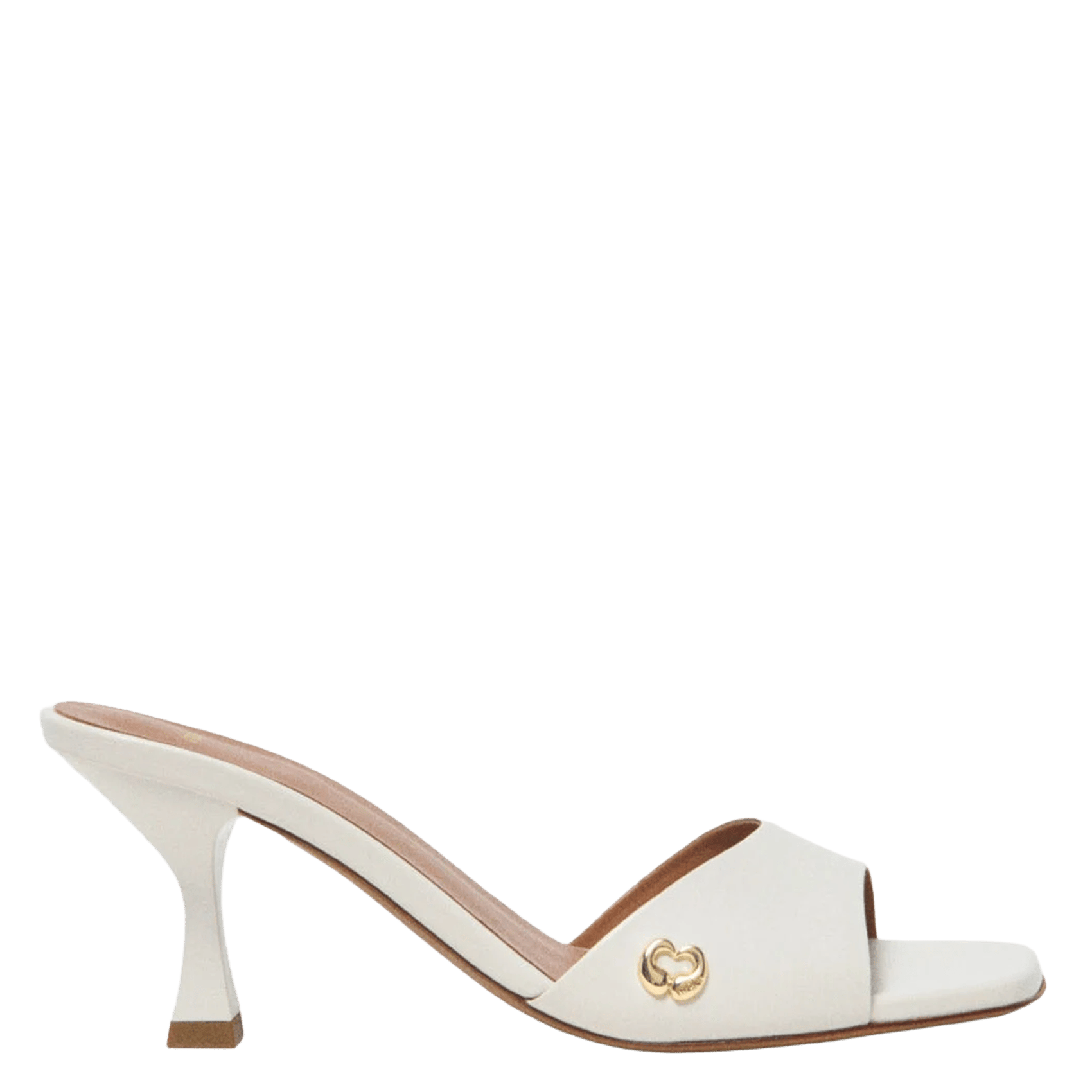 Mules à talons en cuir MAJE Blanc