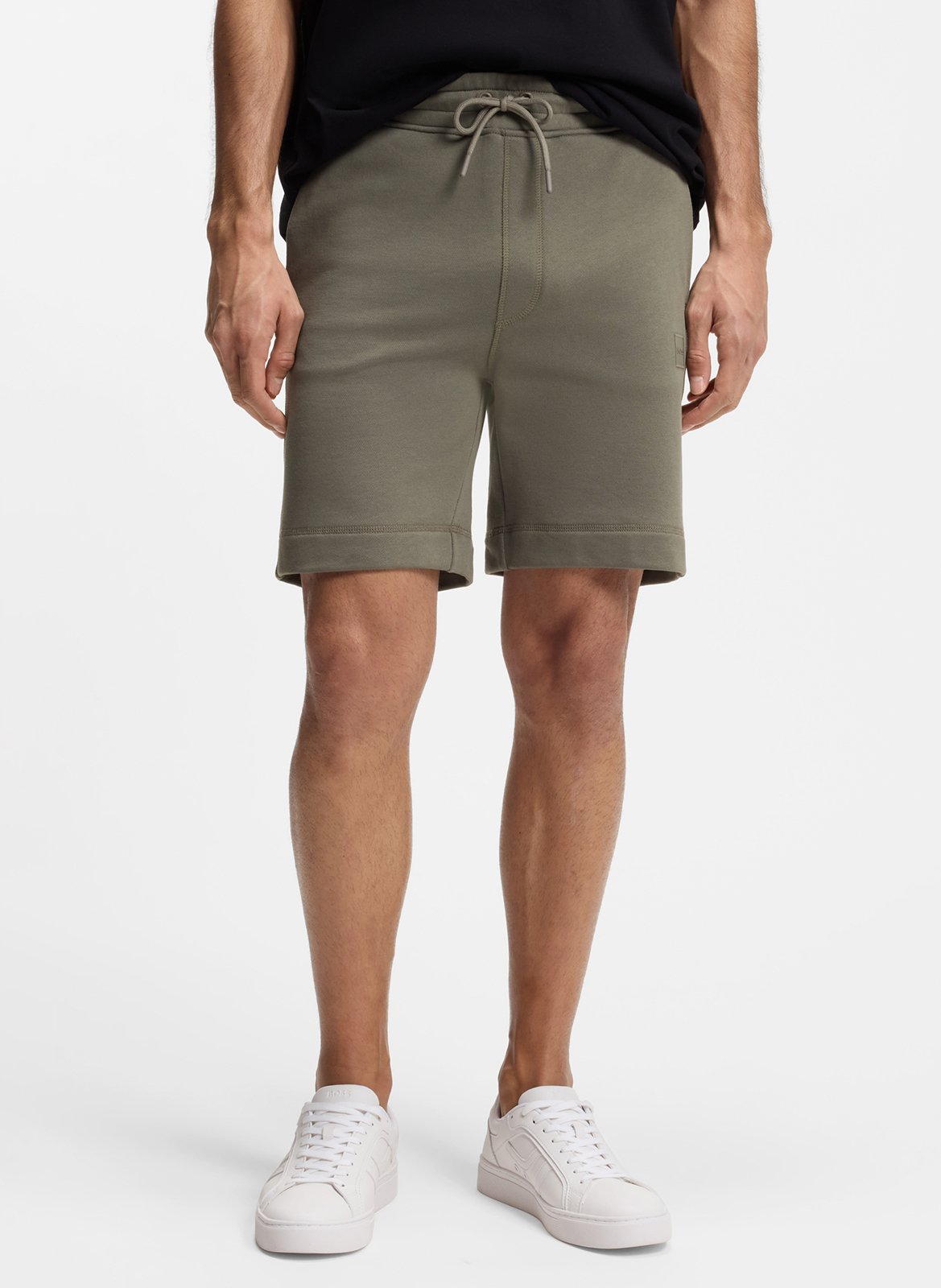 Short droit en coton BOSS Argent