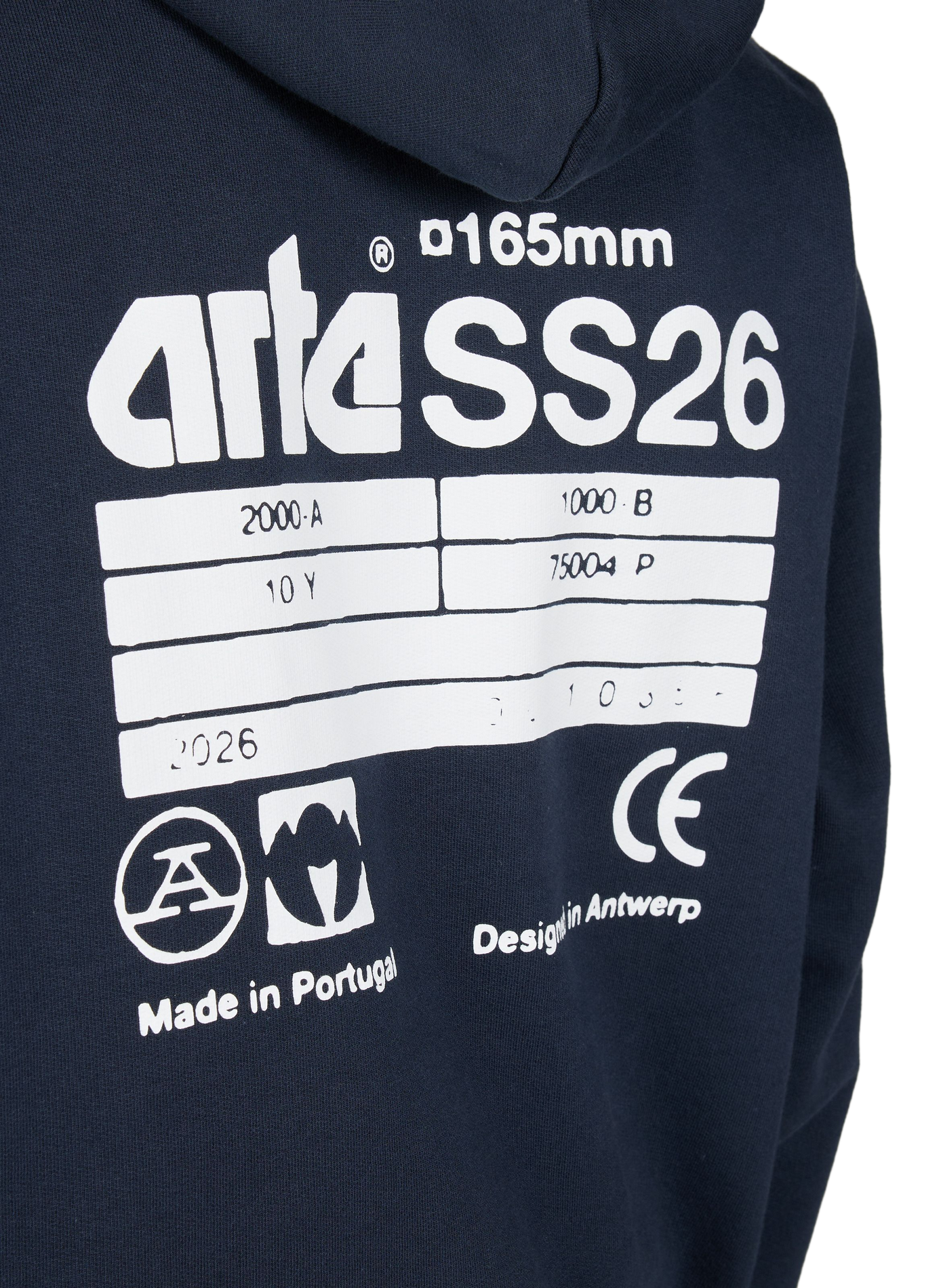 Hooded sweatshirt with back print in cotton ARTE ANTWERP Blue