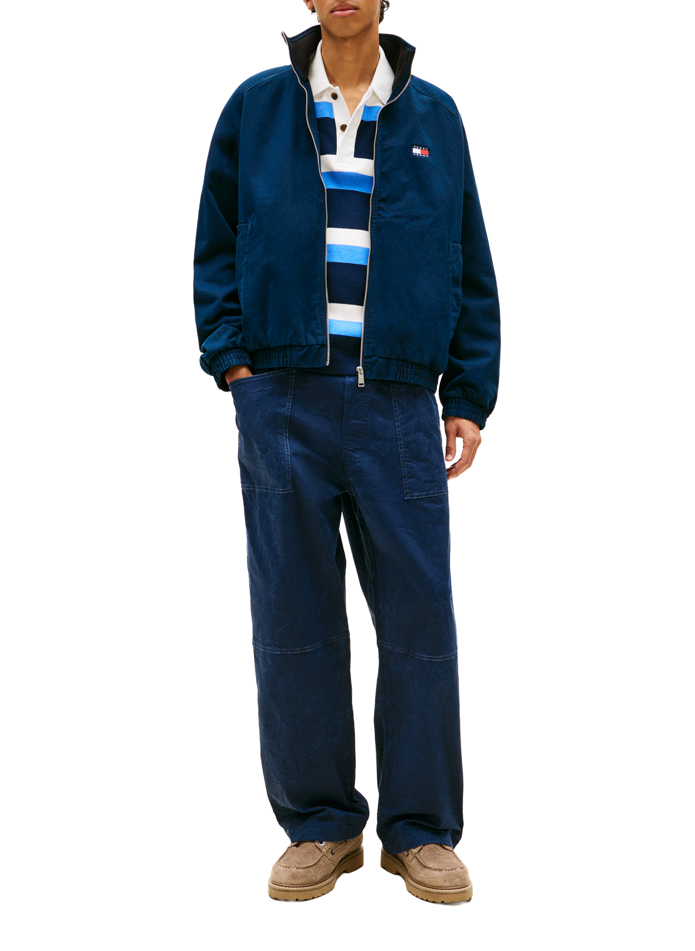 High-neck cotton jacket TOMMY HILFIGER Blue