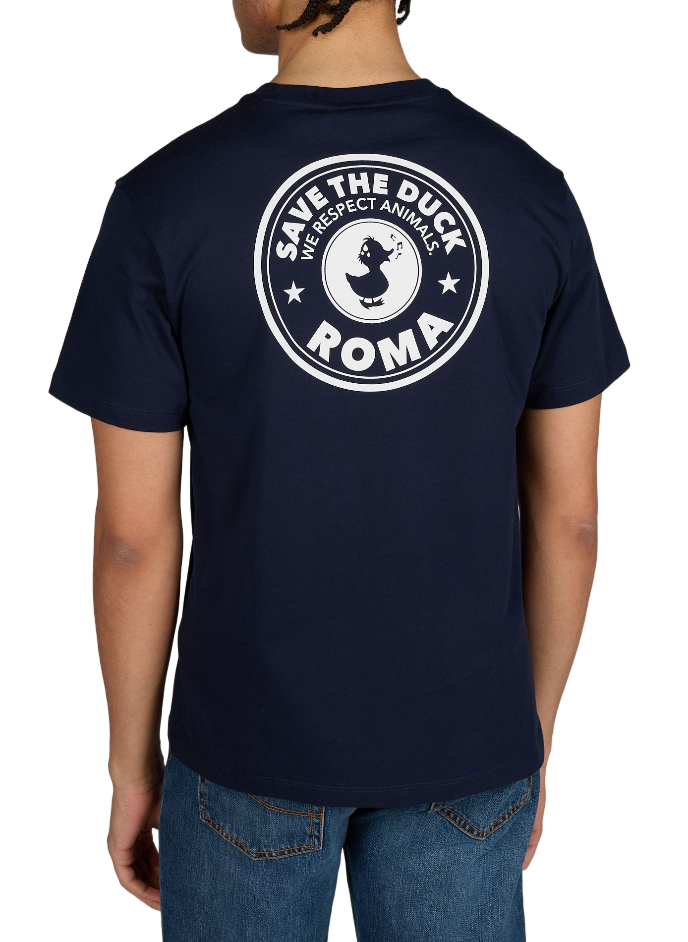 Tee-shirt col rond en coton SAVE THE DUCK Bleu