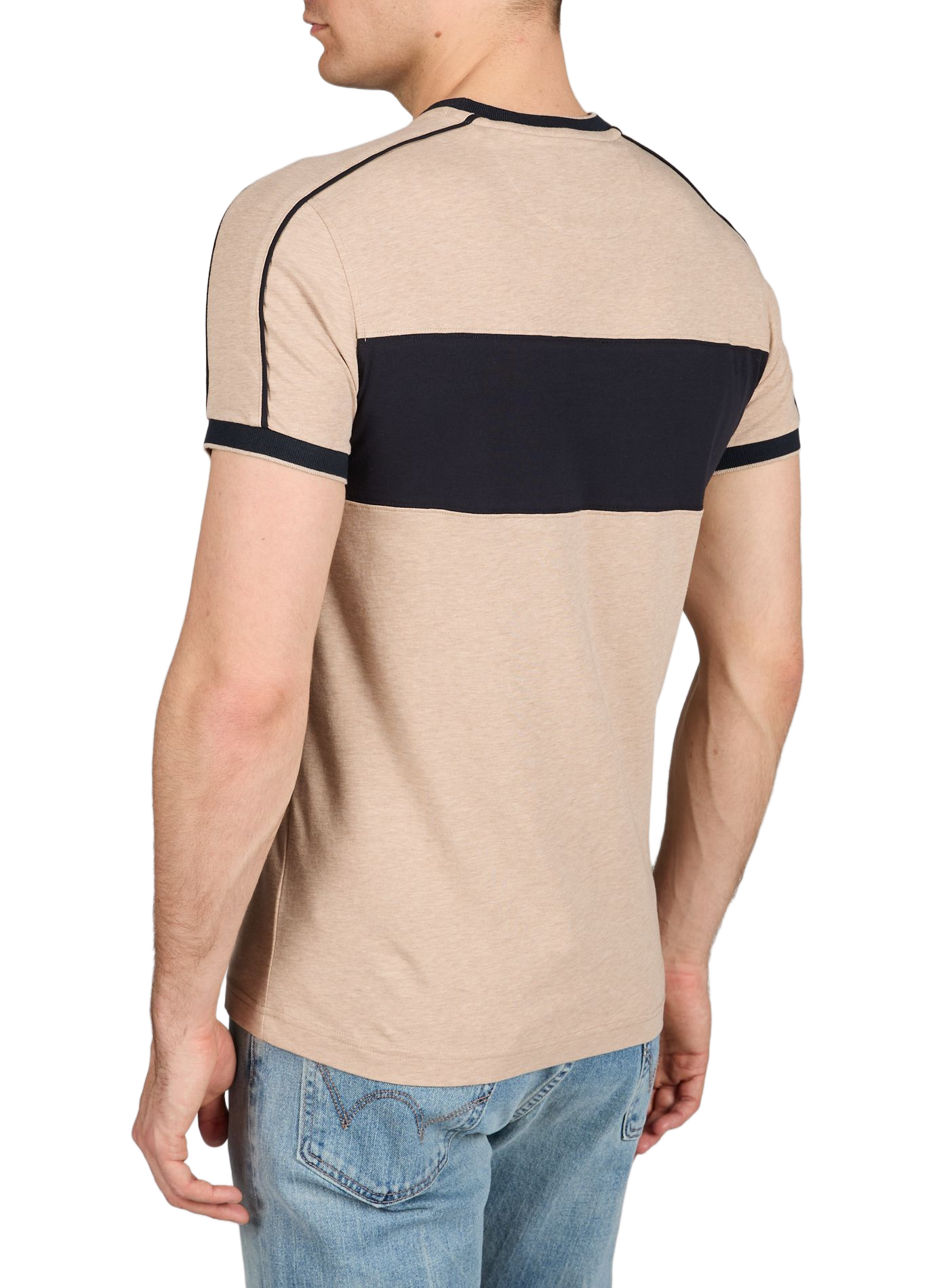 T-shirt col rond à logo en coton mélangé EDEN PARK Beige