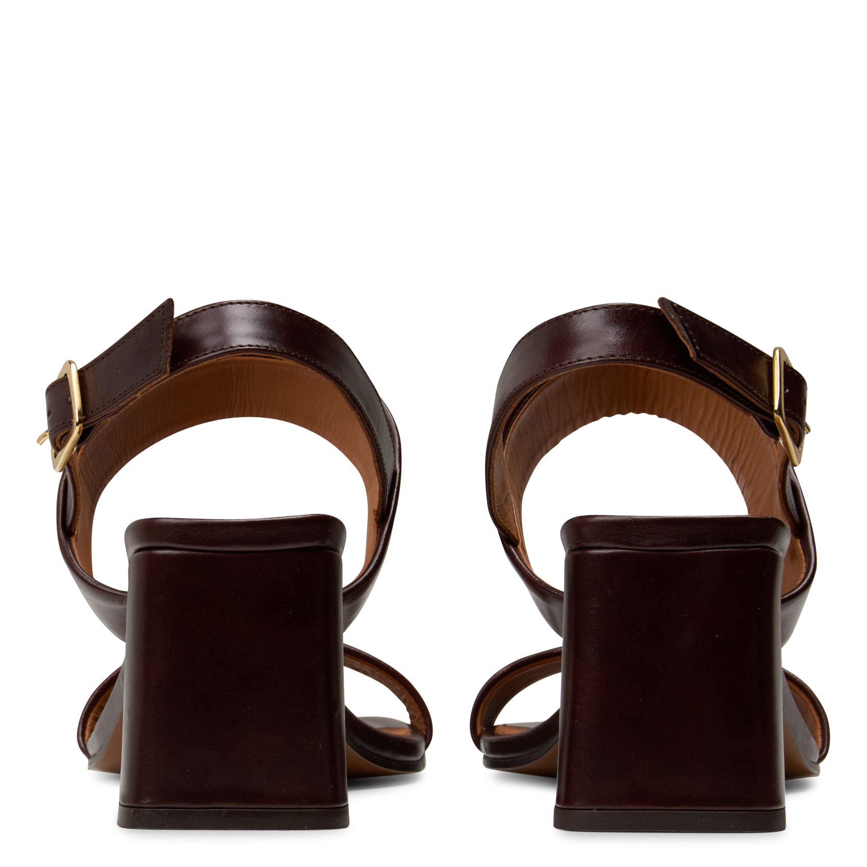 Sandales à talon en cuir n°624 RIVECOUR Marron
