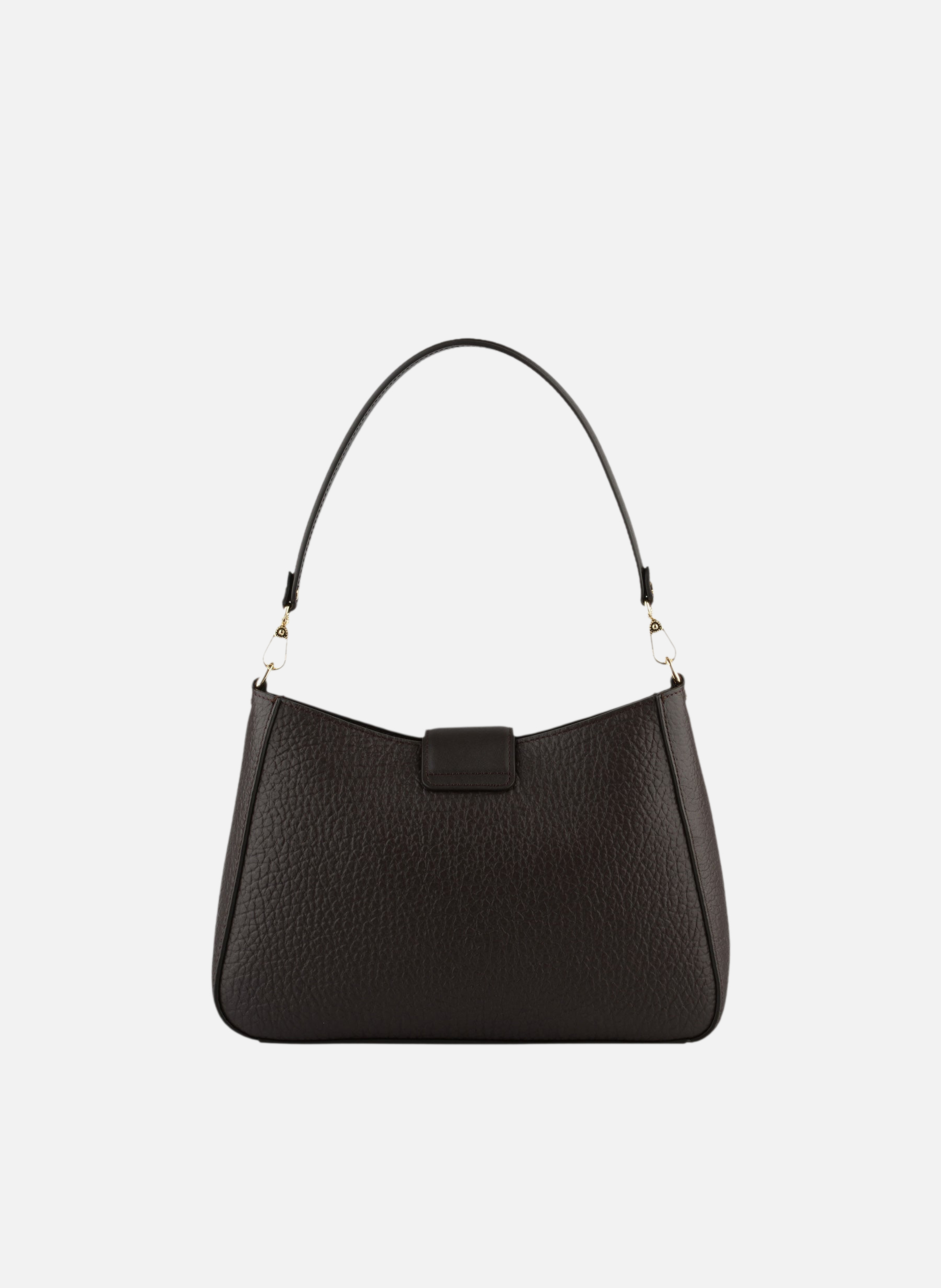 Fleuves | sac porté épaule gm en cuir de vachette | Marron POURCHET Femme