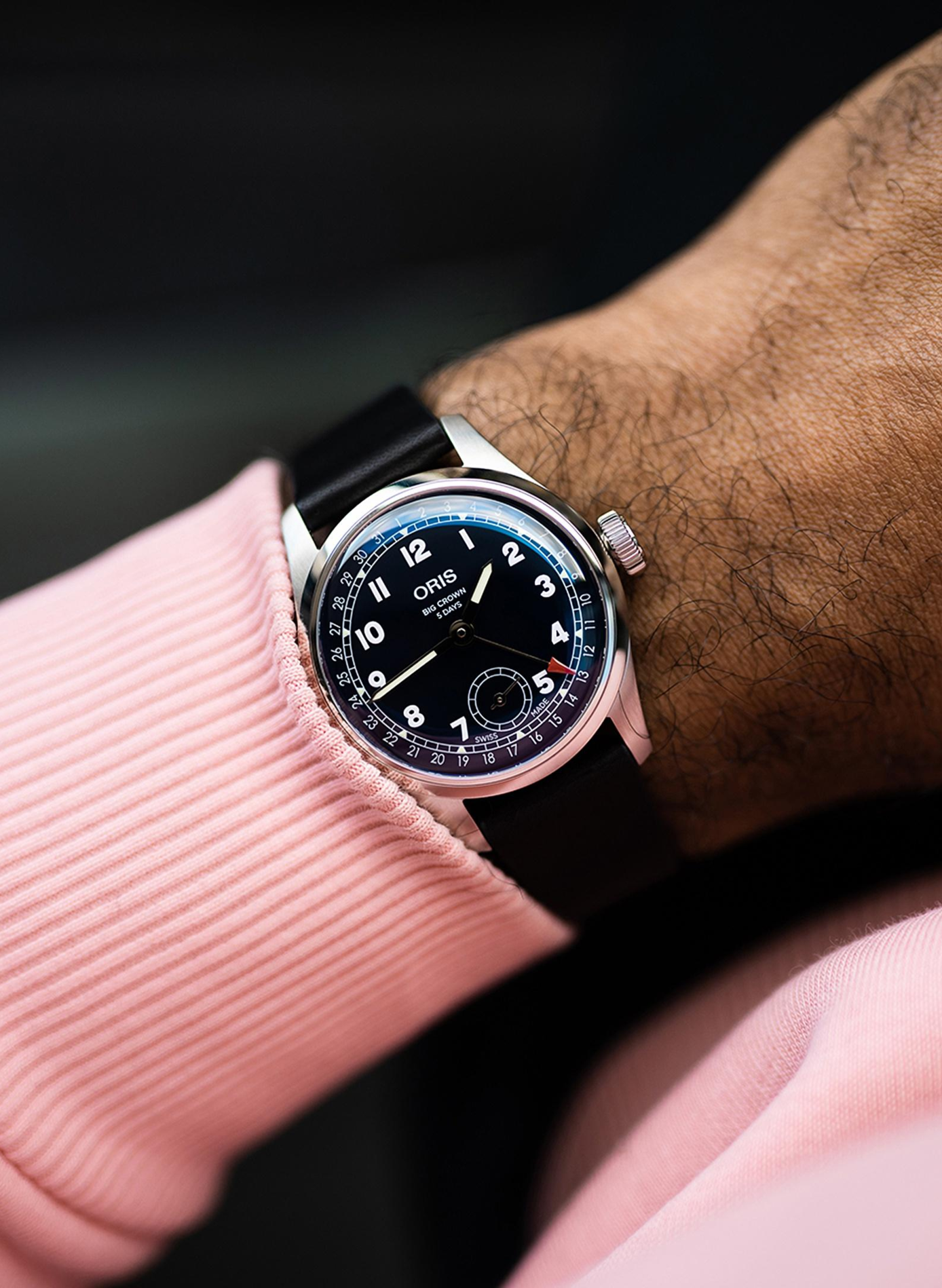 Montre automatique Oris Big Crown Calibre 403 en cuir ORIS Bleu