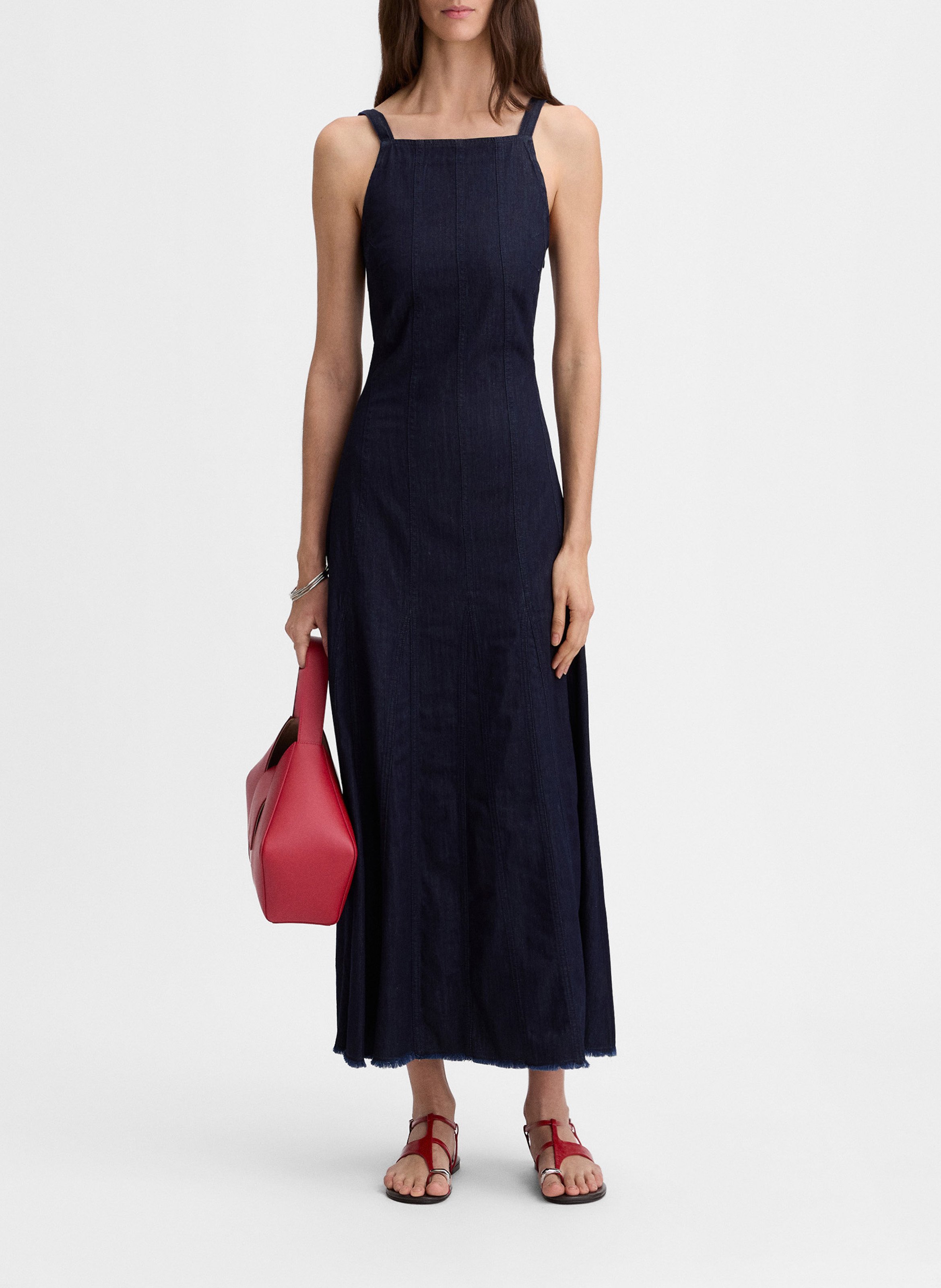 Robe midi en coton silver SIMORRA Bleu