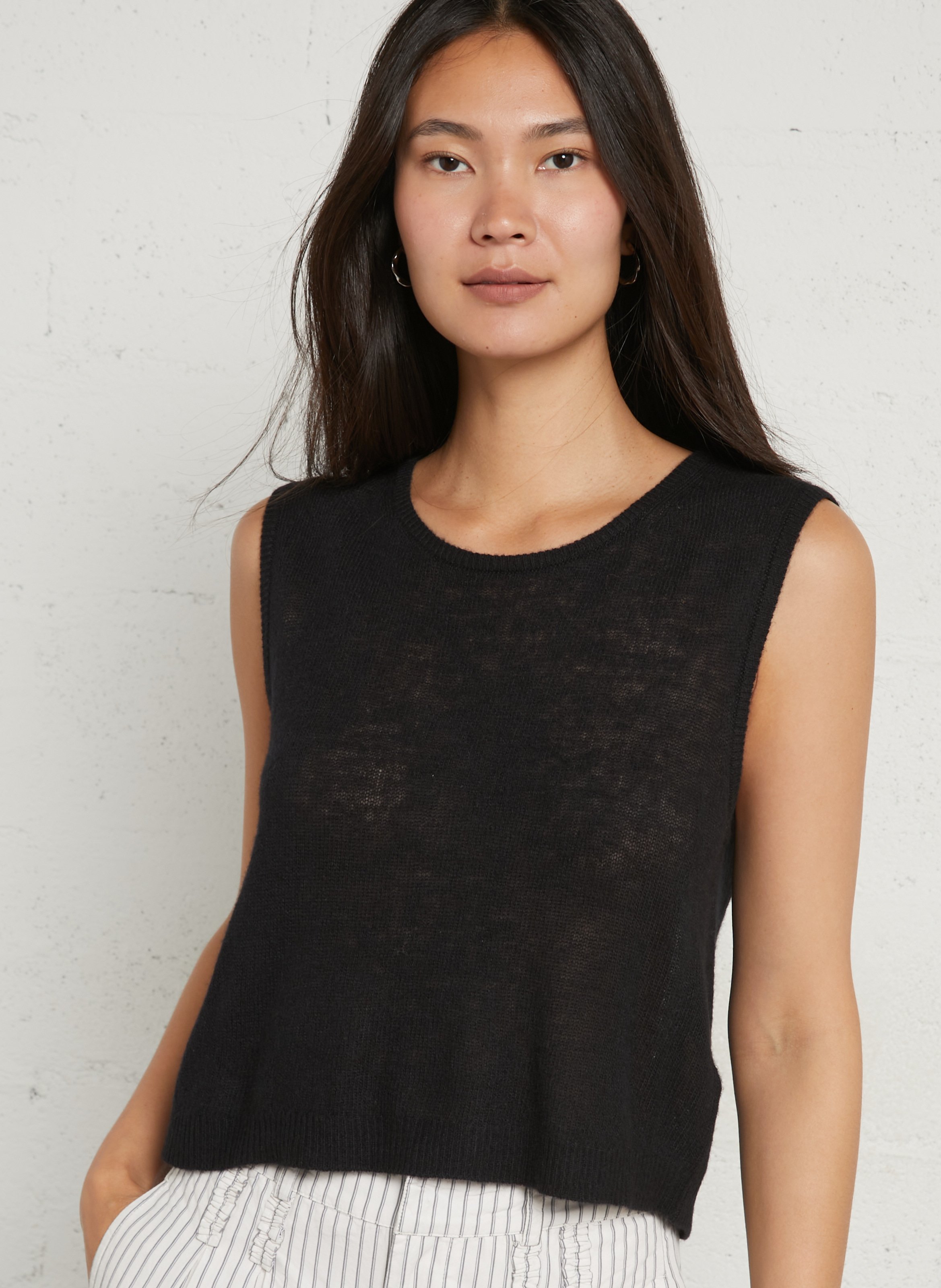 Pull sans manches en laine mélangée dumy AMERICAN VINTAGE Noir