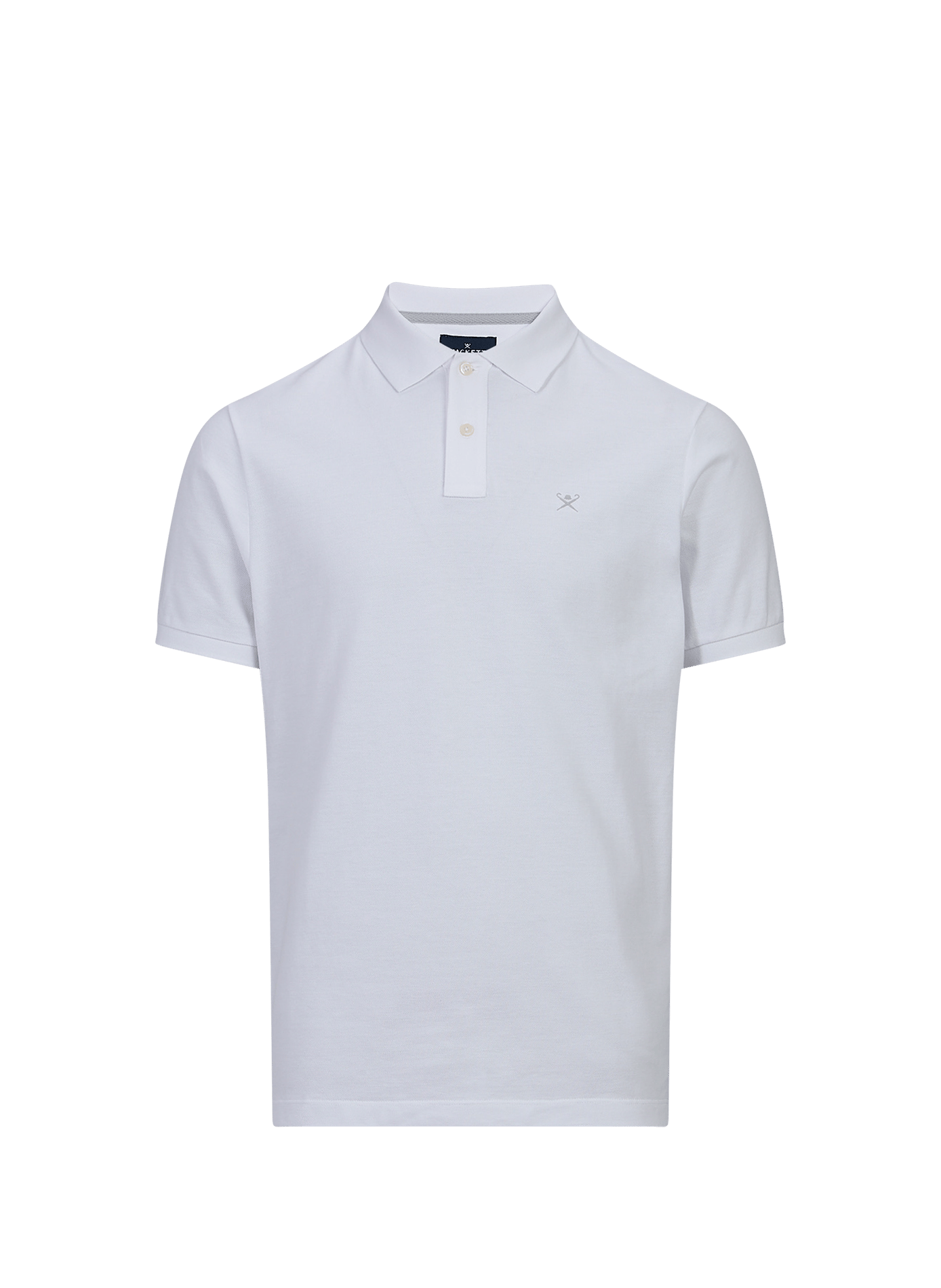 Polo droit à logo brodé en coton HACKETT Blanc