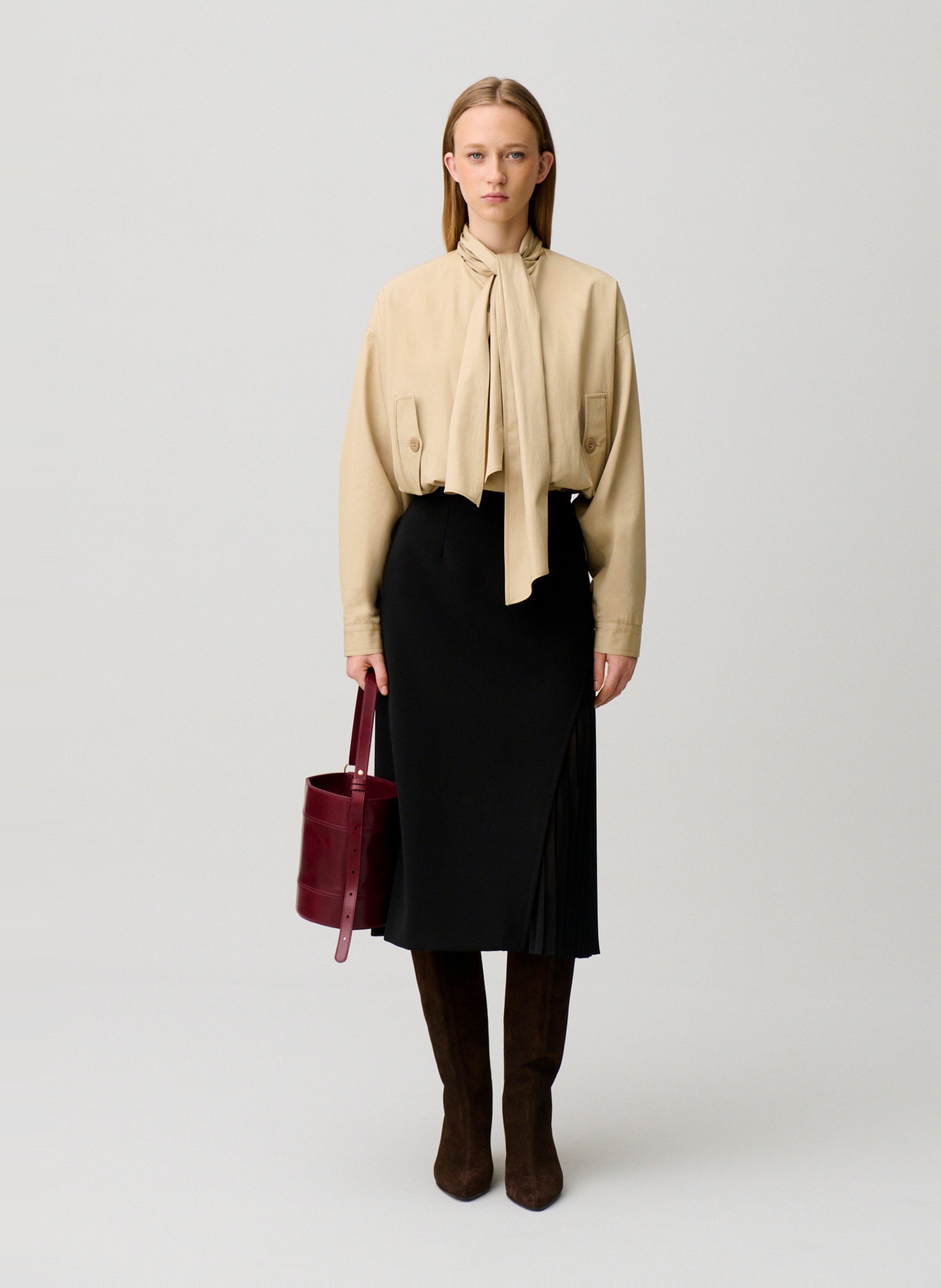Jupe midi plissée simona CLAUDIE PIERLOT Noir