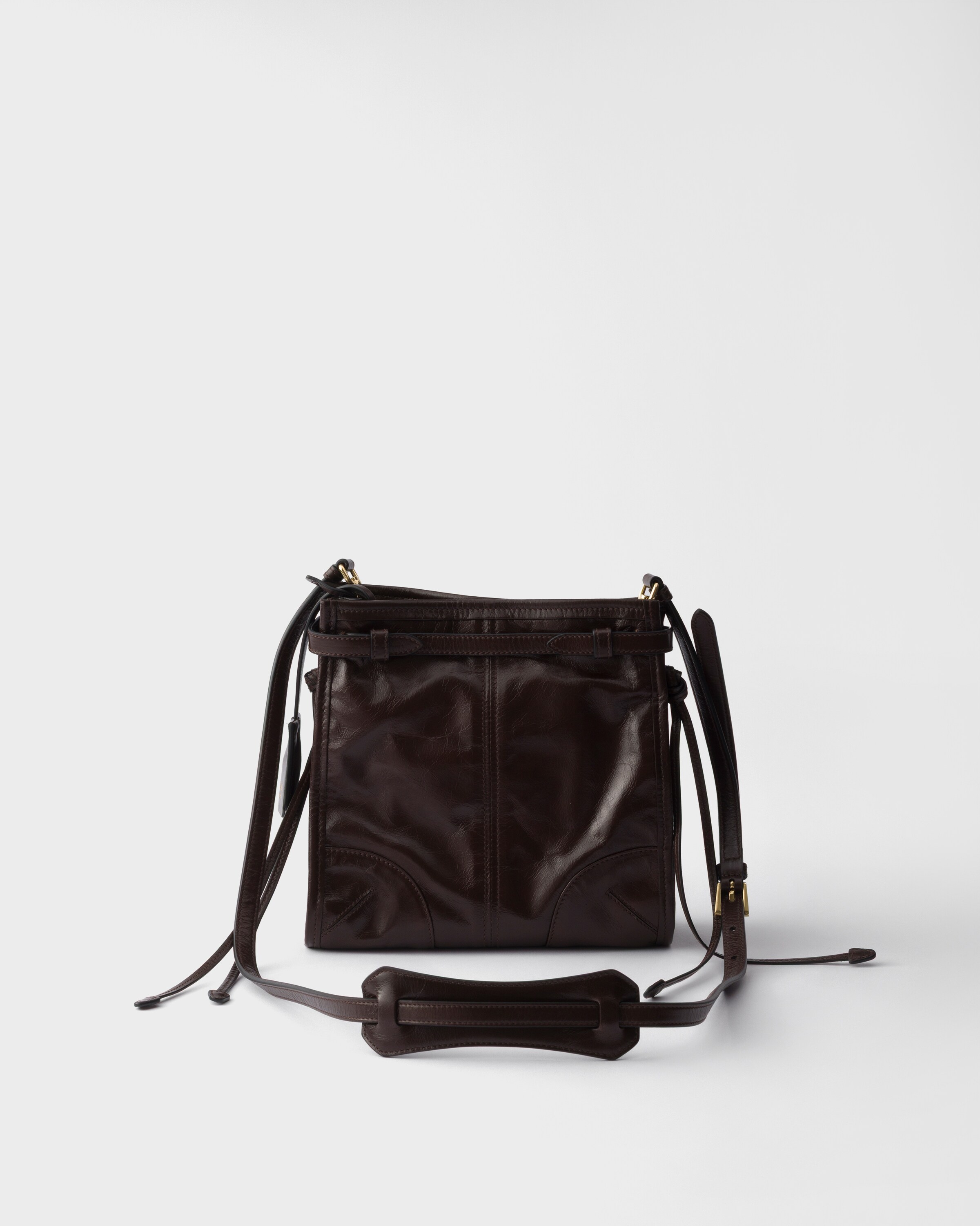Mini sac porté épaule prada bonnie en cuir PRADA Marron