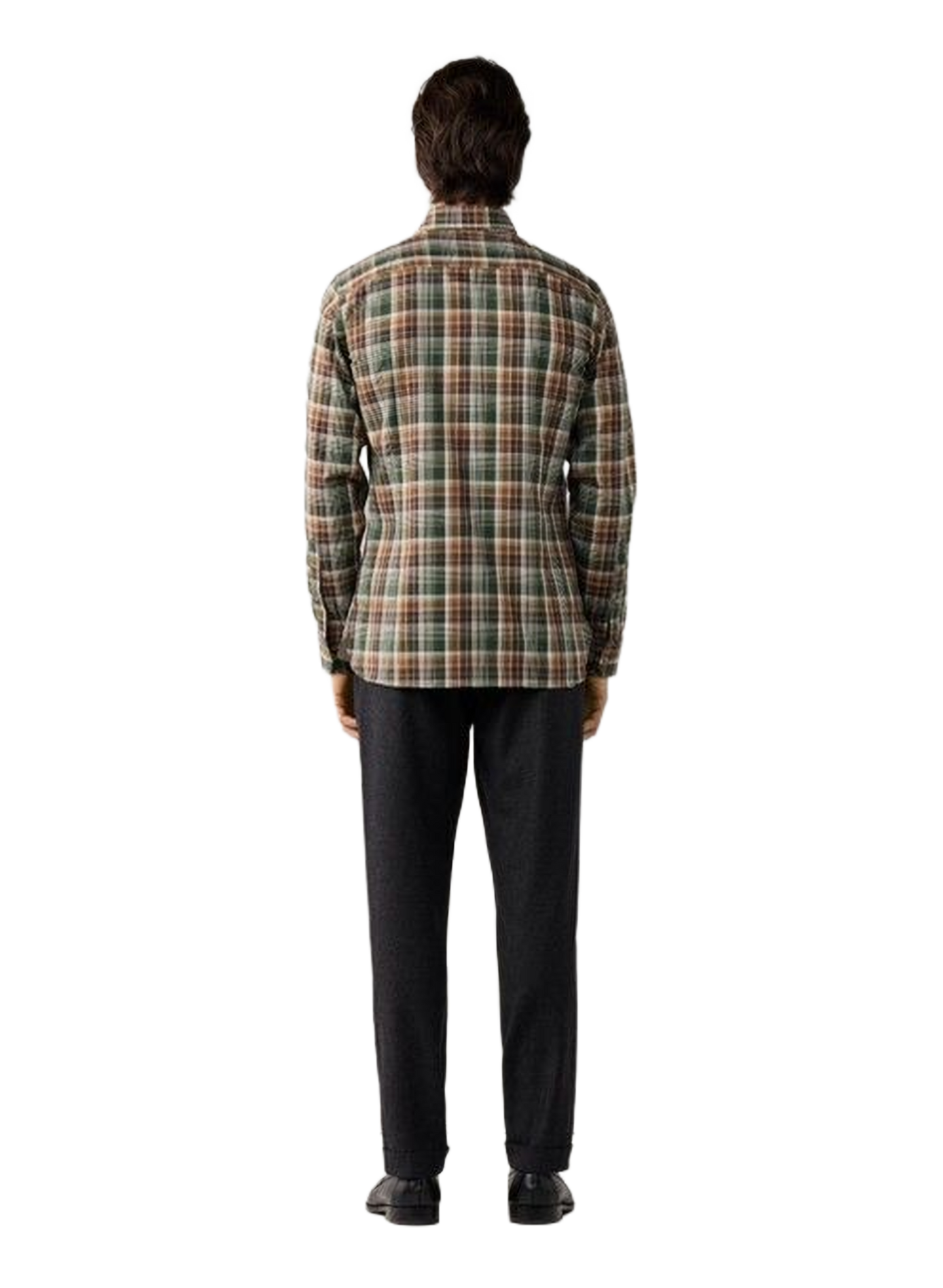 Gerade geschnittenes Baumwollhemd mit Button-down-Kragen und Karomuster HACKETT Khaki
