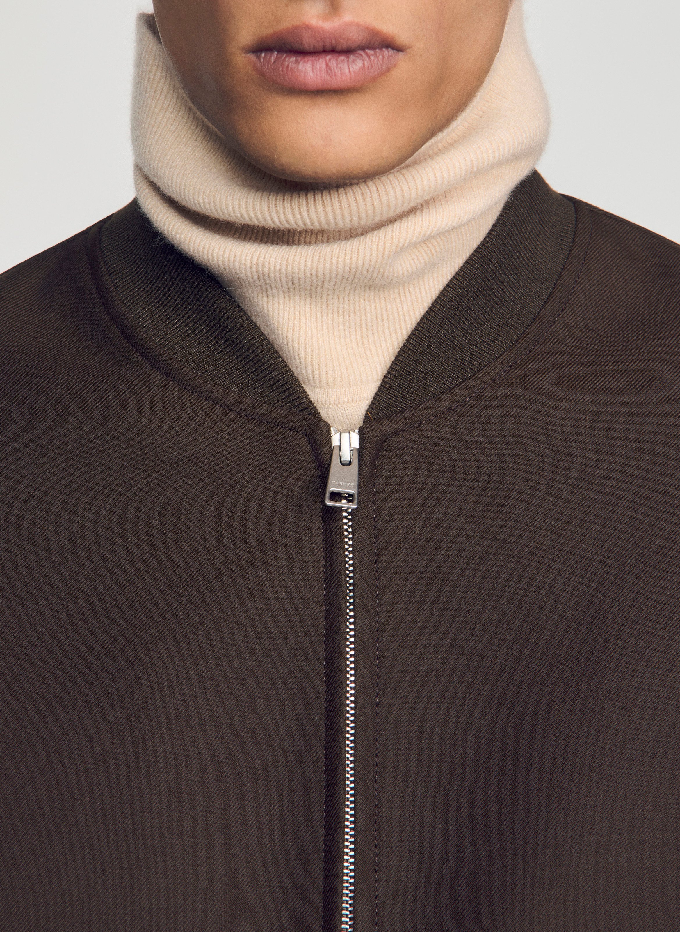 Blouson col teddy SANDRO Beige