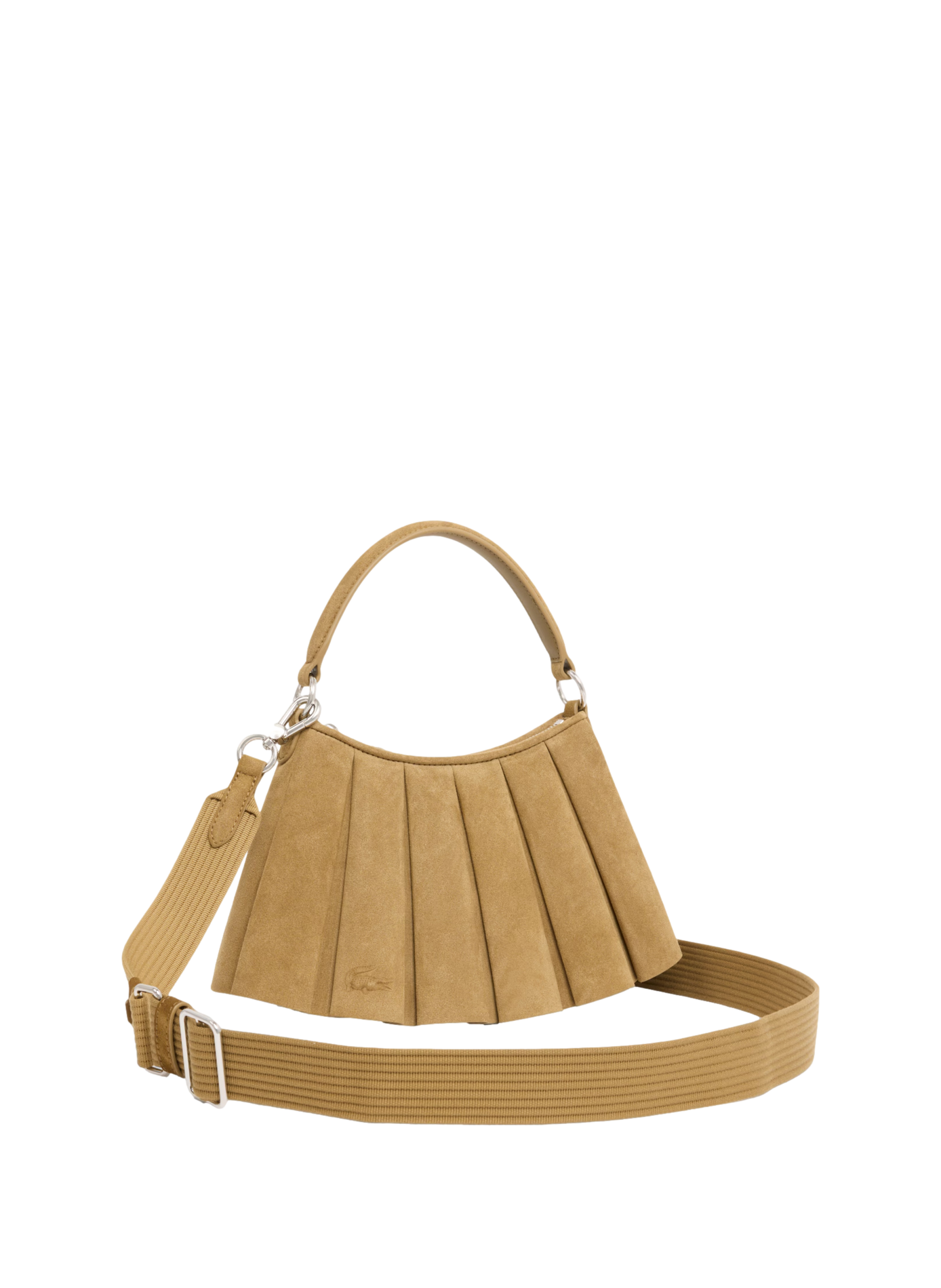 Kleine Lenglen handtas van suède leer LACOSTE Beige