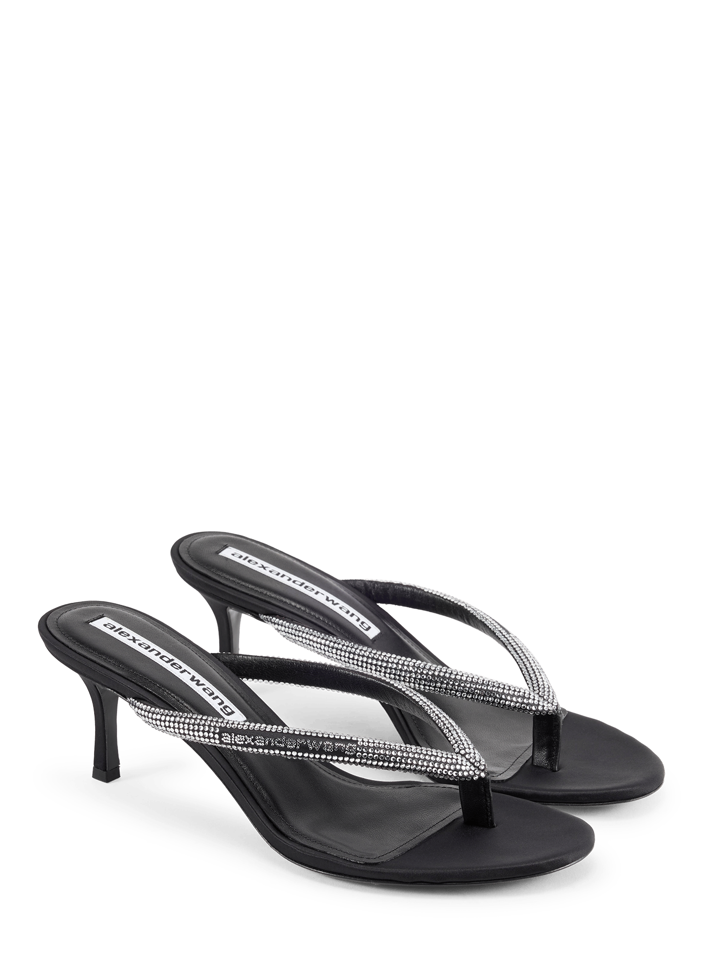 Courtney leather and rhinestone heeled sandals ALEXANDER WANG Silver