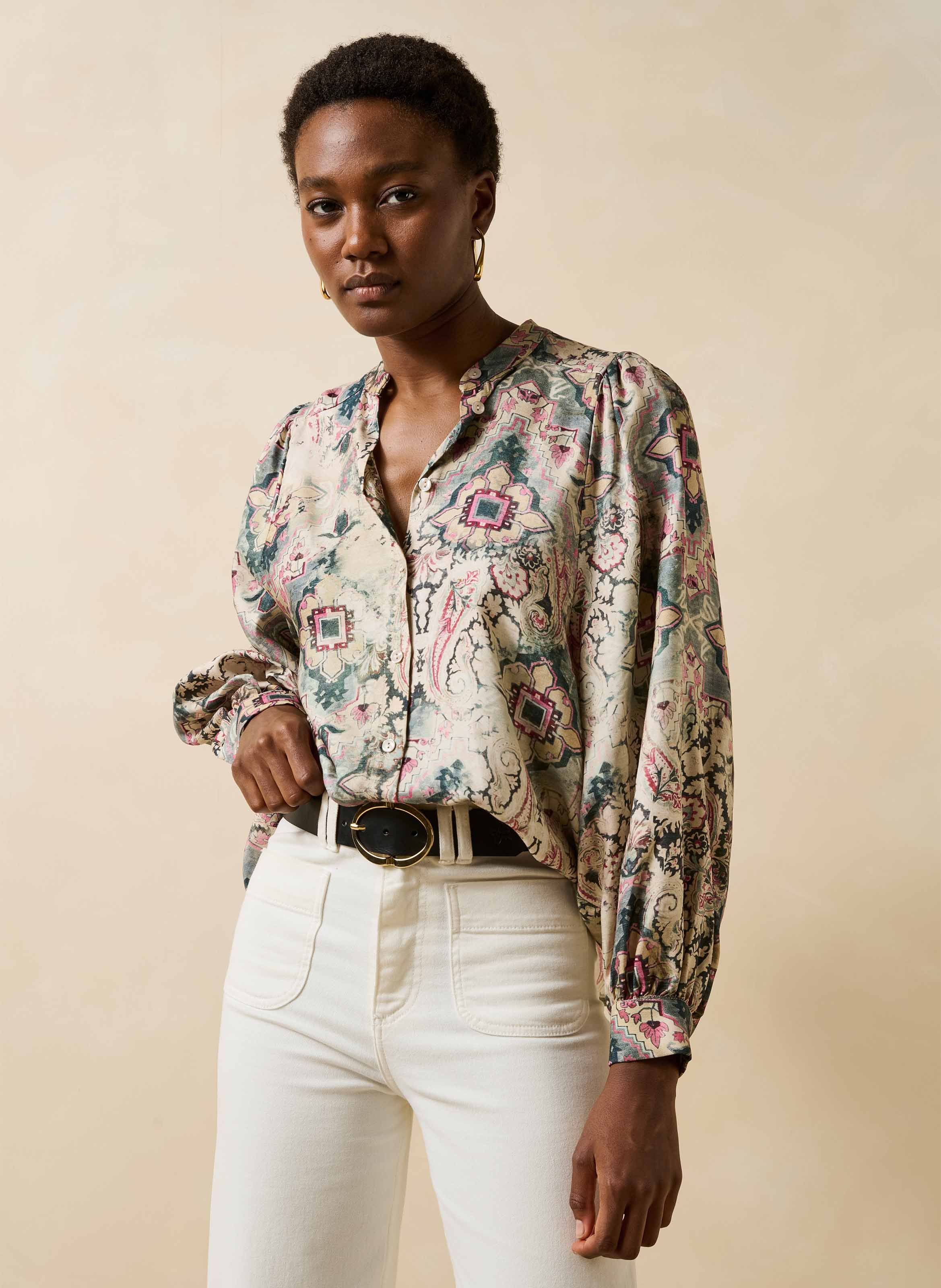 Shirt met ronde hals LA FEE MARABOUTEE Wit