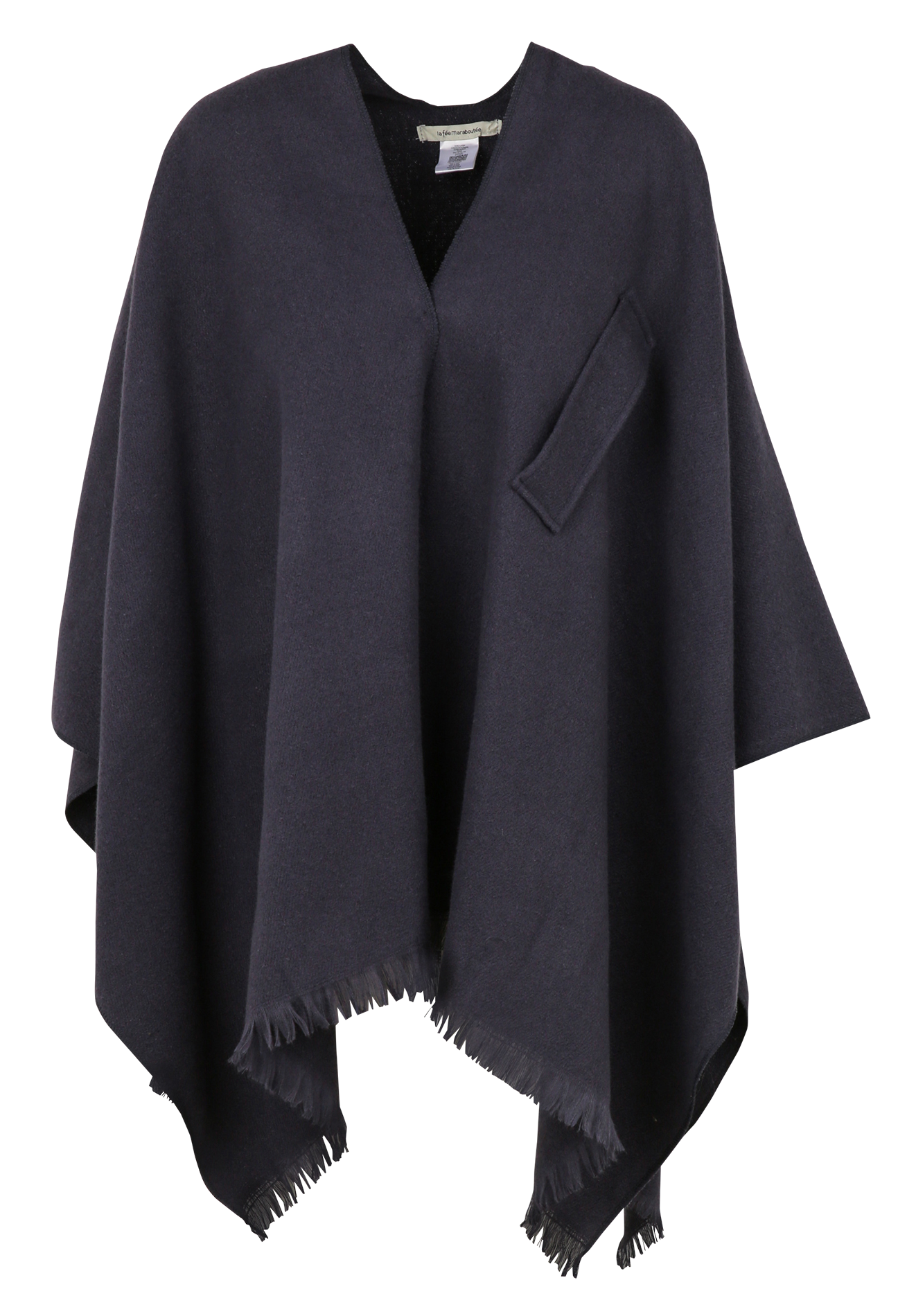 Ruime poncho met franjes LA FEE MARABOUTEE Blauw