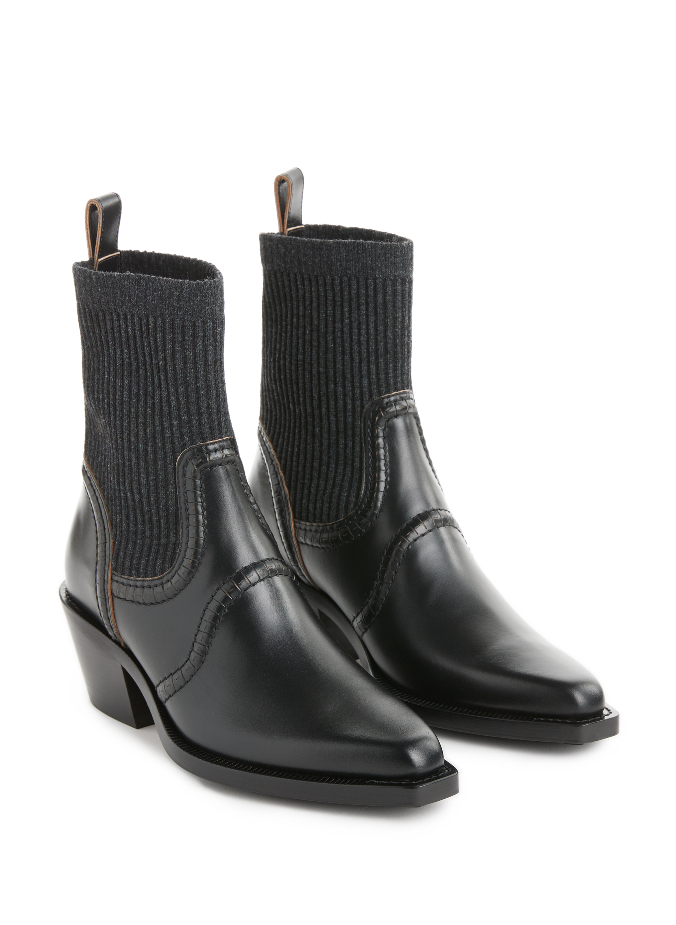 Bottines Nellie en cuir et textile