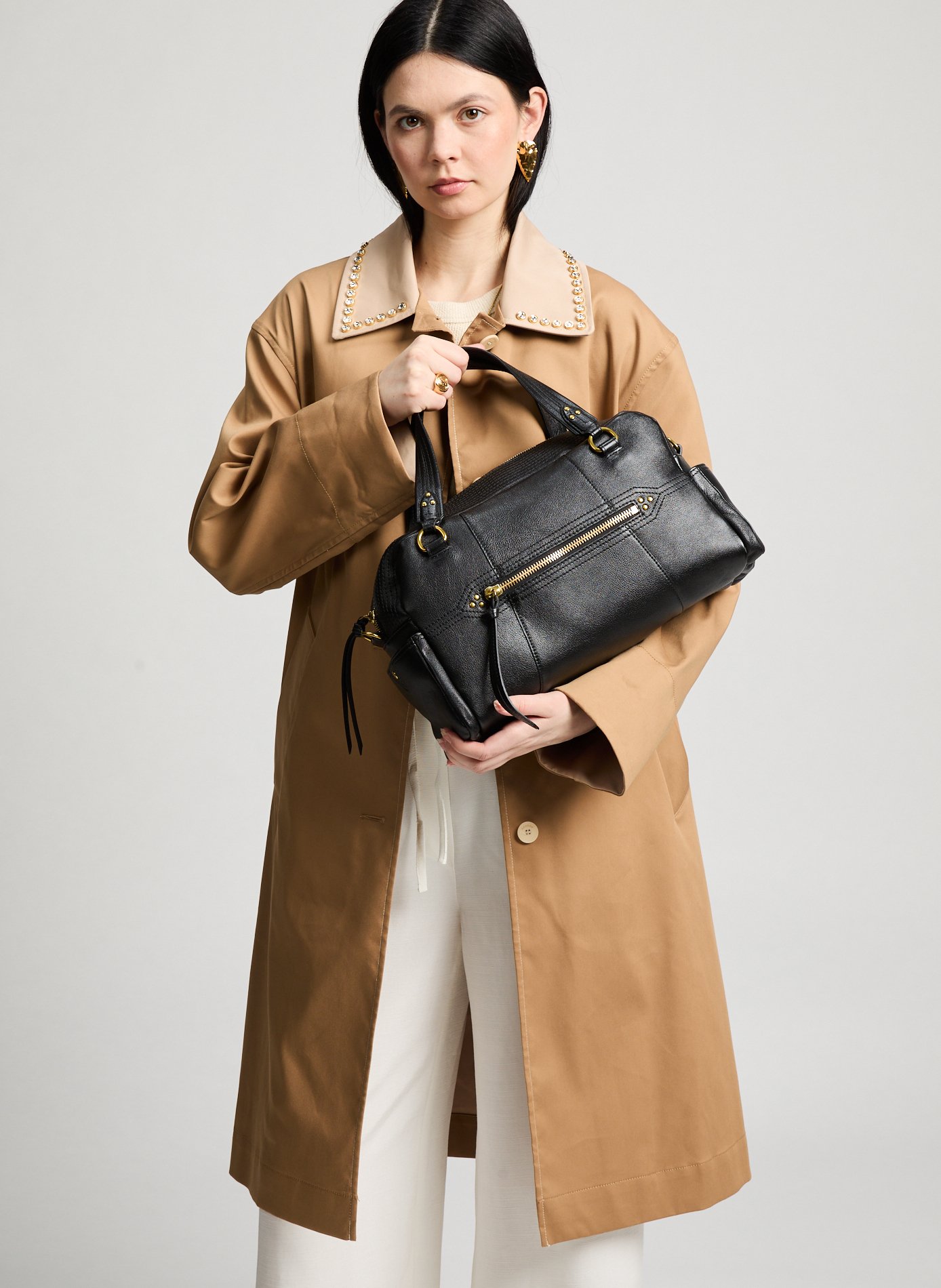 Lucky Bowling buffalo leather handbag JÉRÔME DREYFUSS Black