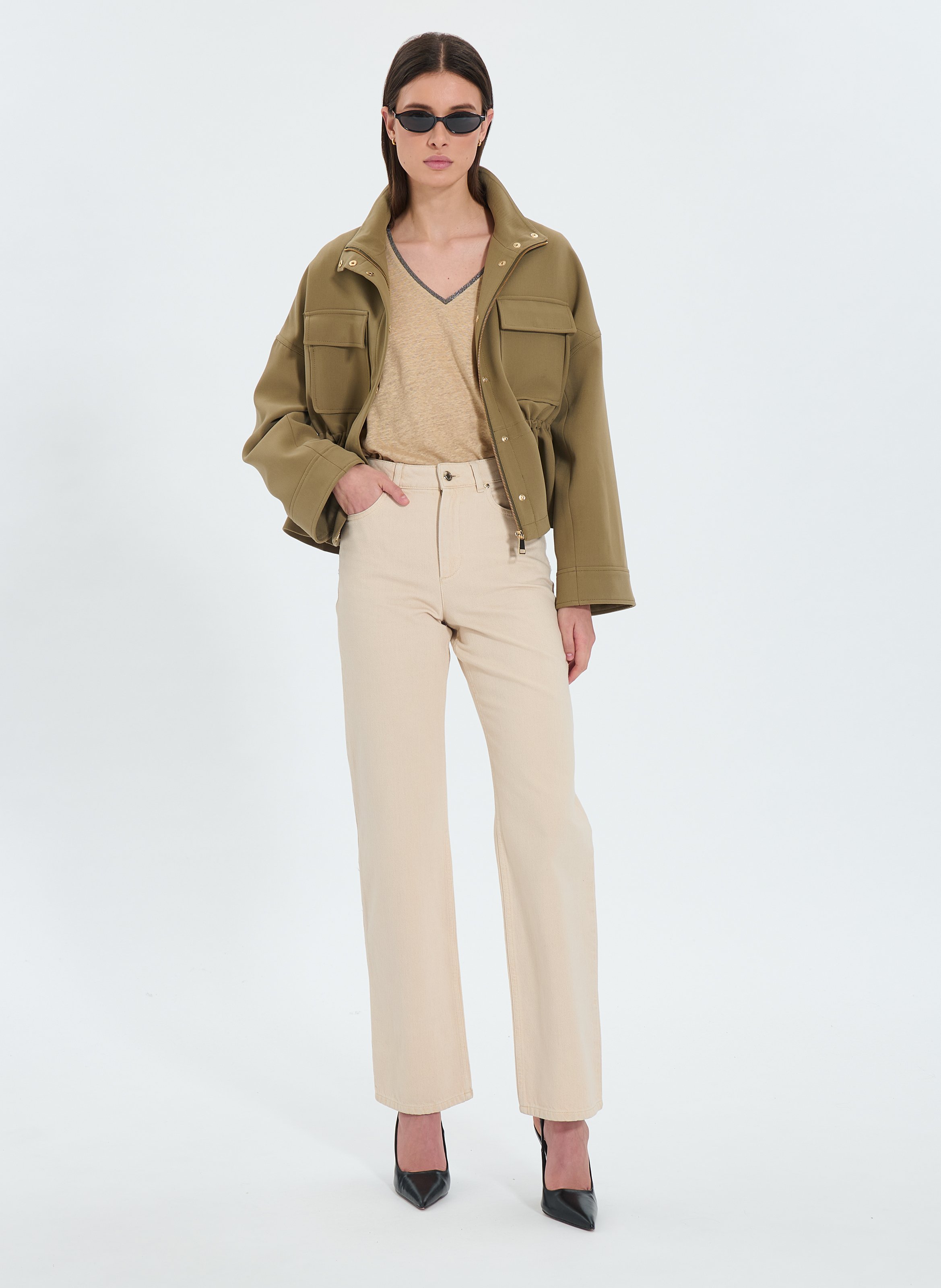 Jeans  pamcrop ZAPA Beige