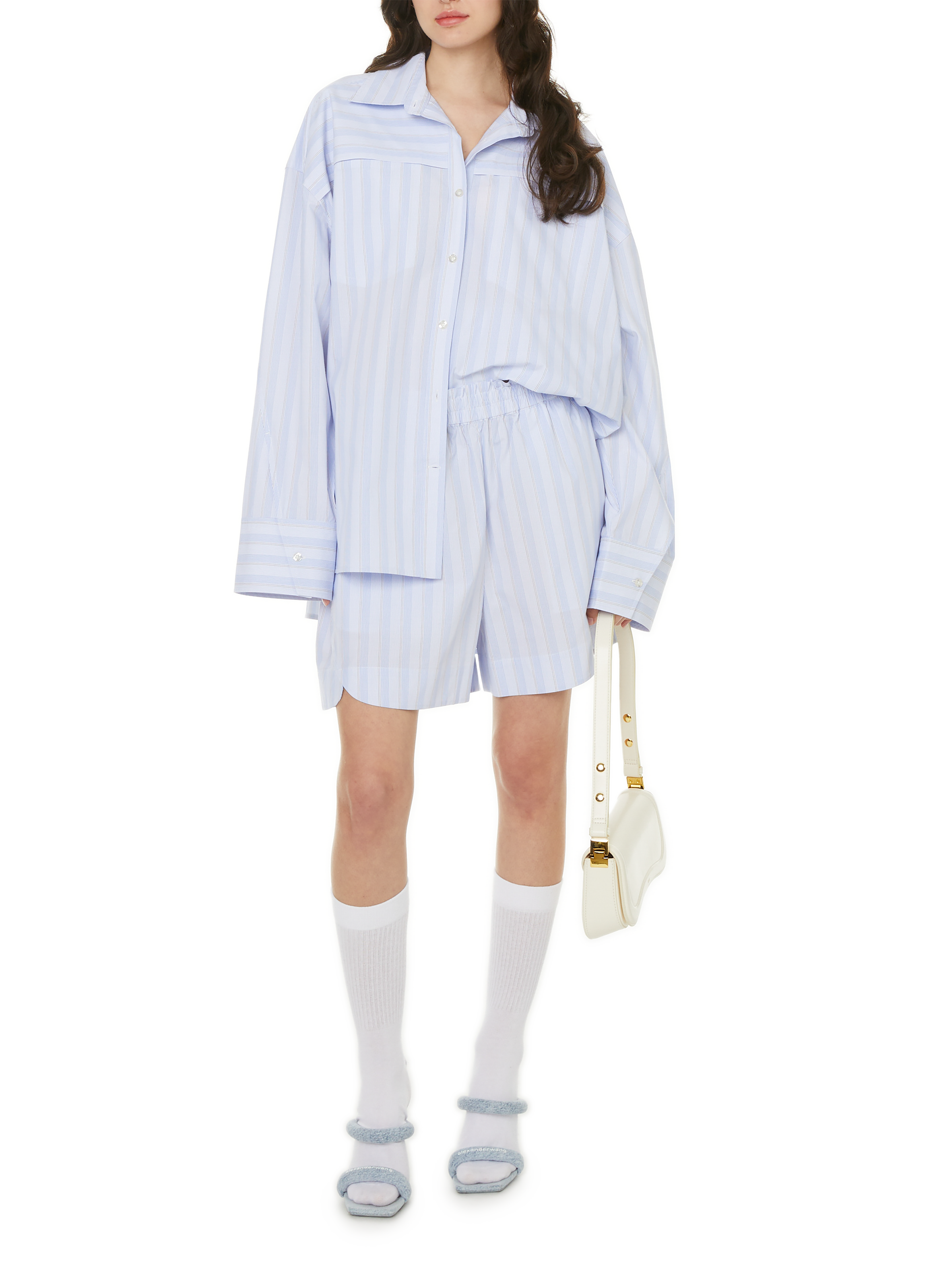 Oversized striped shirt REMAIN Blue