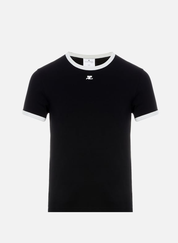 T-shirt en coton Noir by COURRÈGES COURRÈGES T-shirt en coton Noir