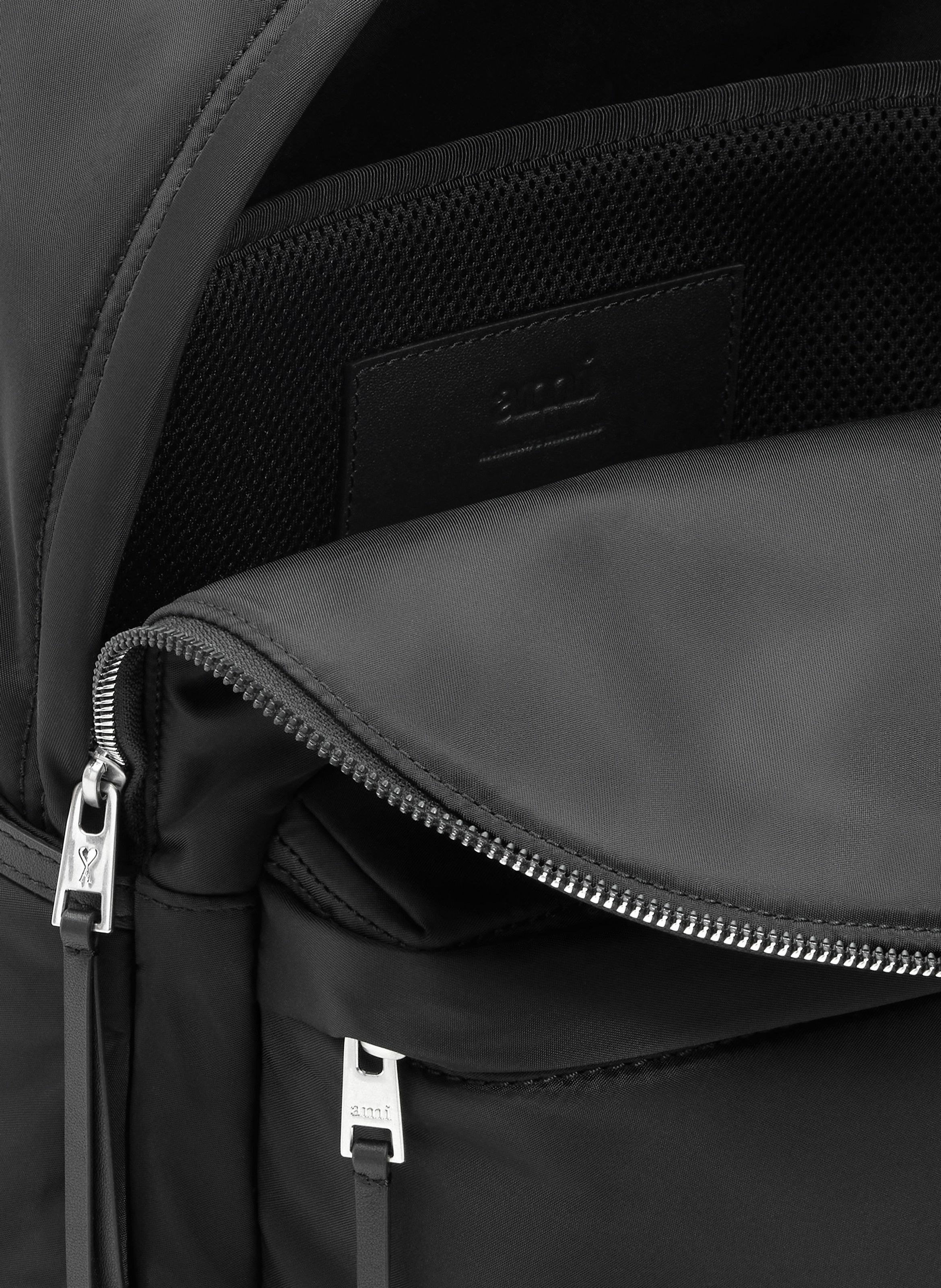 Sac a dos marcel en nylon ouatiné unisexe AMI PARIS Noir