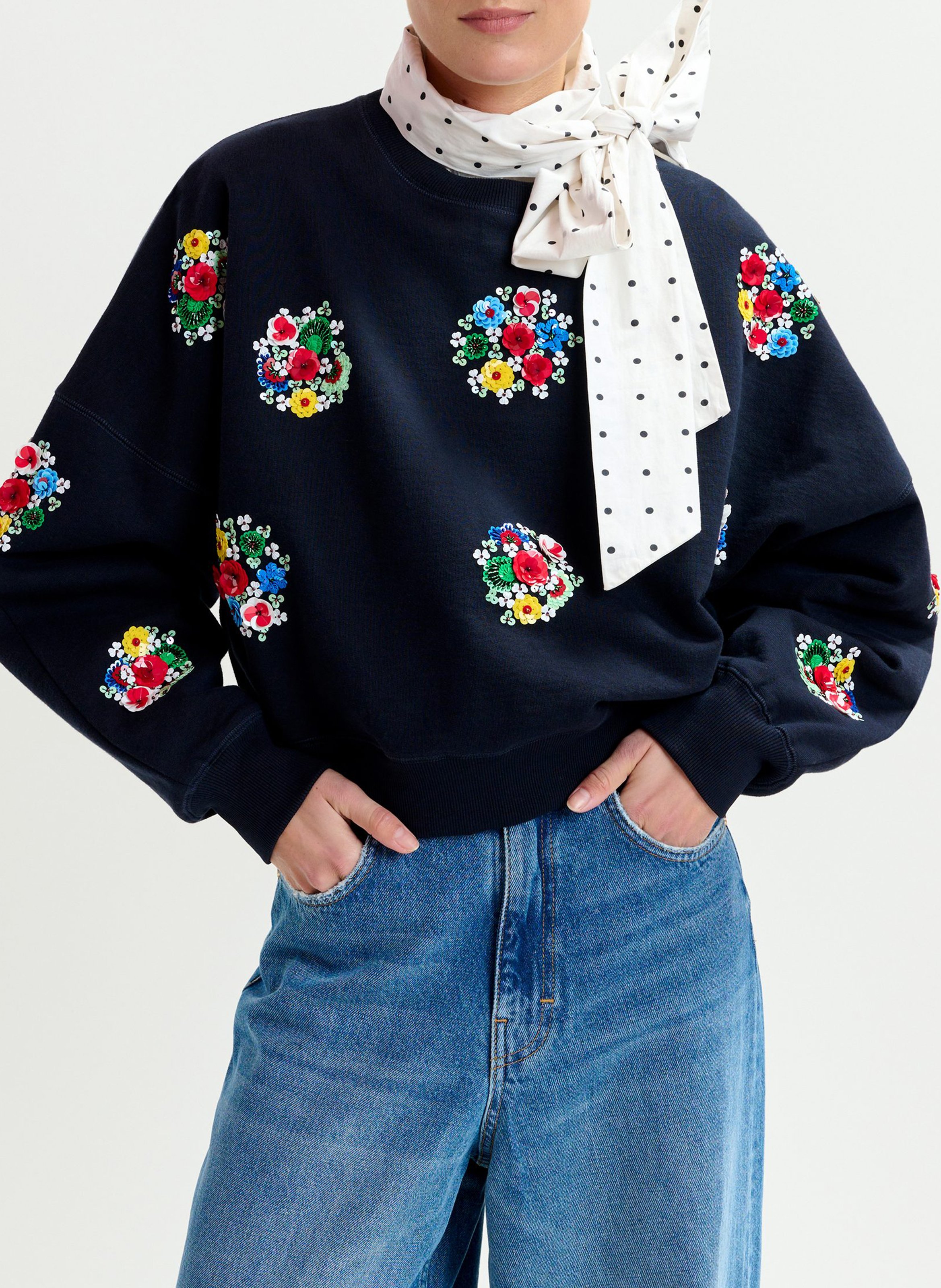 ESSENTIEL ANTWERP Sweat col rond en coton itro Bleu