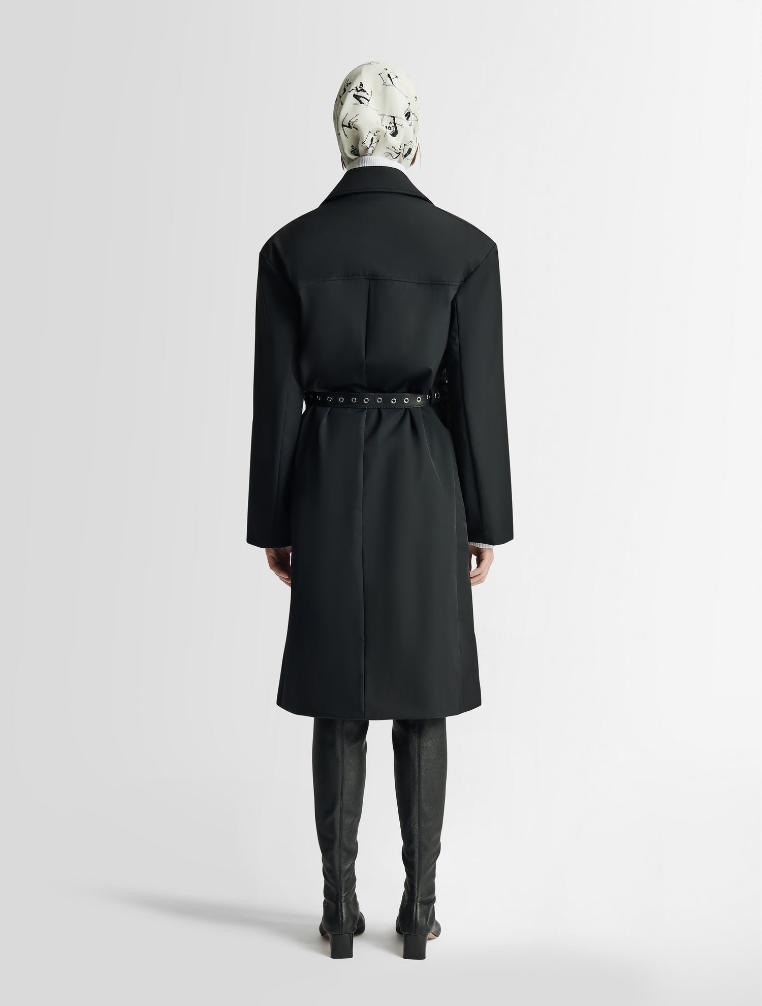 Manteau daimee belt col tailleur coupe regular FUSALP Noir