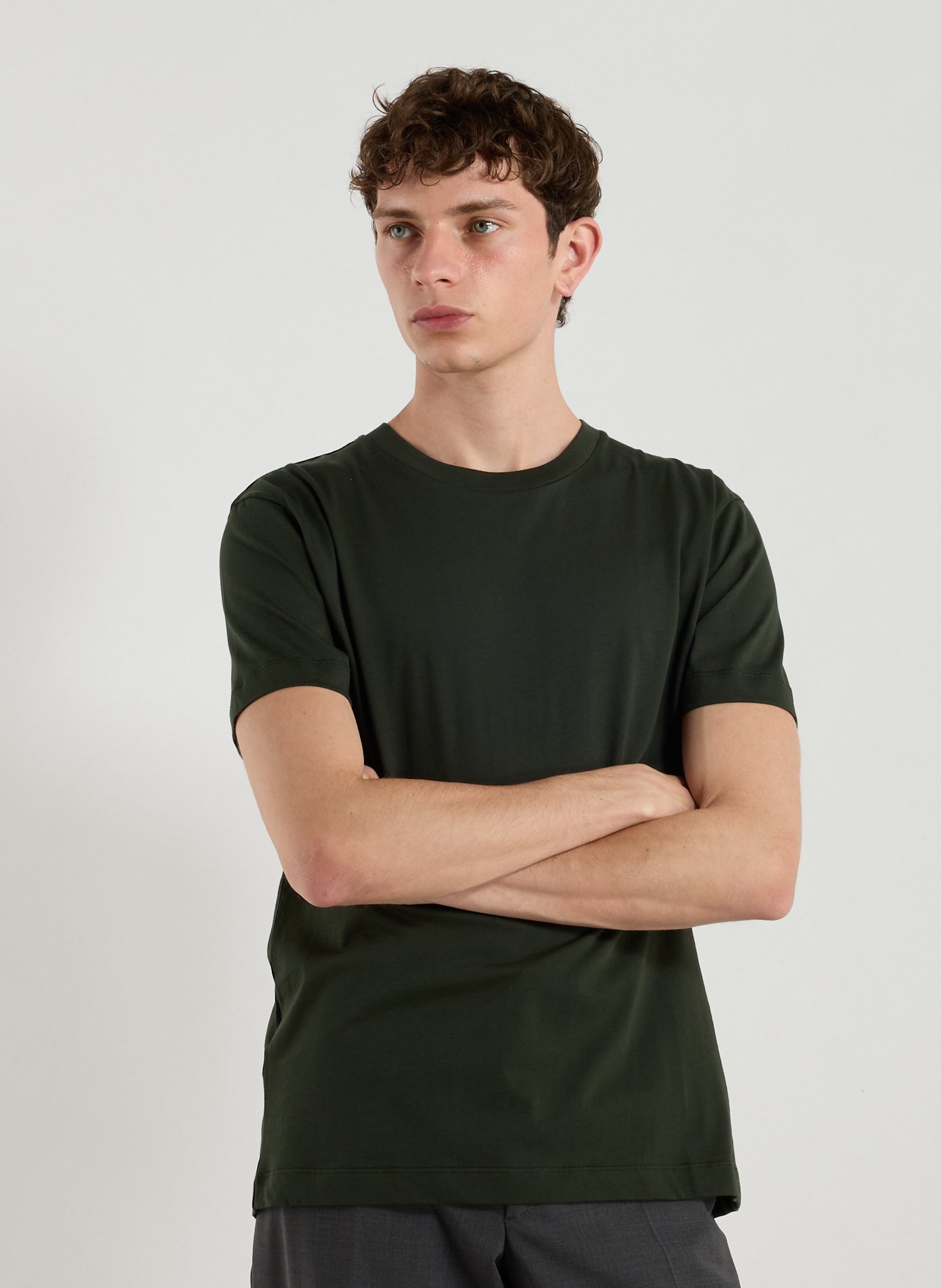 AU PRINTEMPS PARIS Organic cotton round-neck T-shirt Green