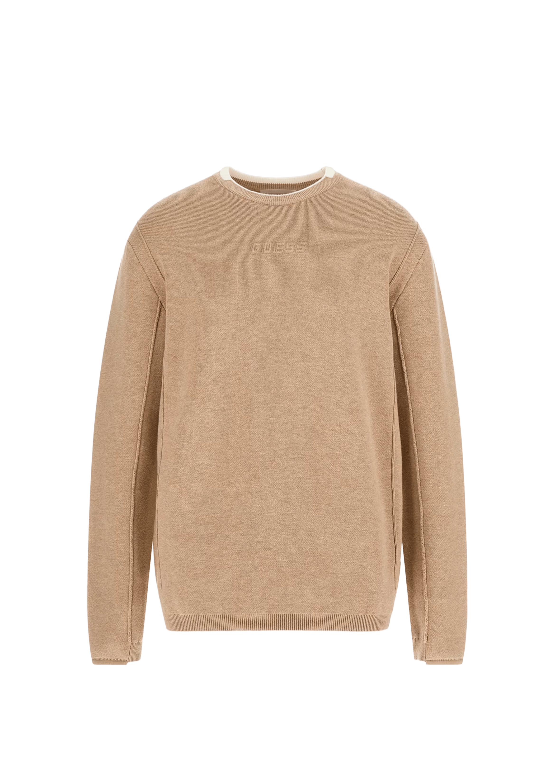 Cotton-blend round-neck jumper GUESS Beige