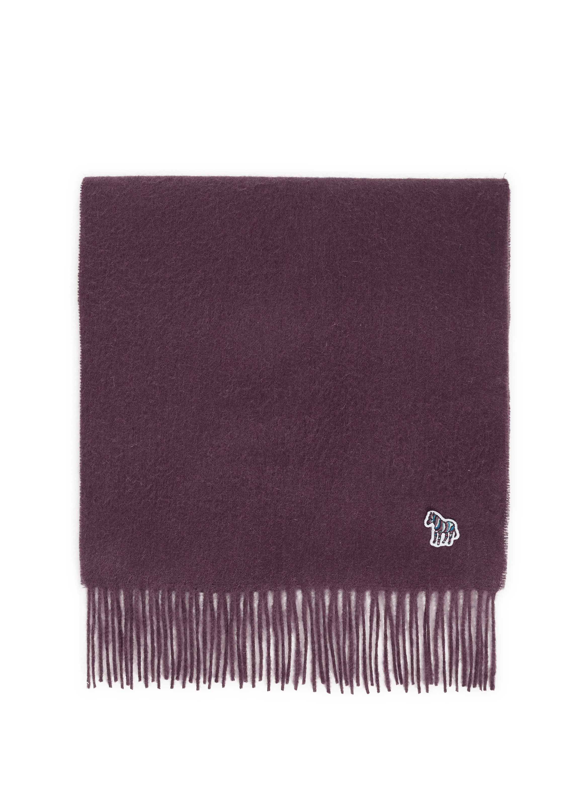 PAUL SMITH Echarpe à franges en laine vierge Rouge