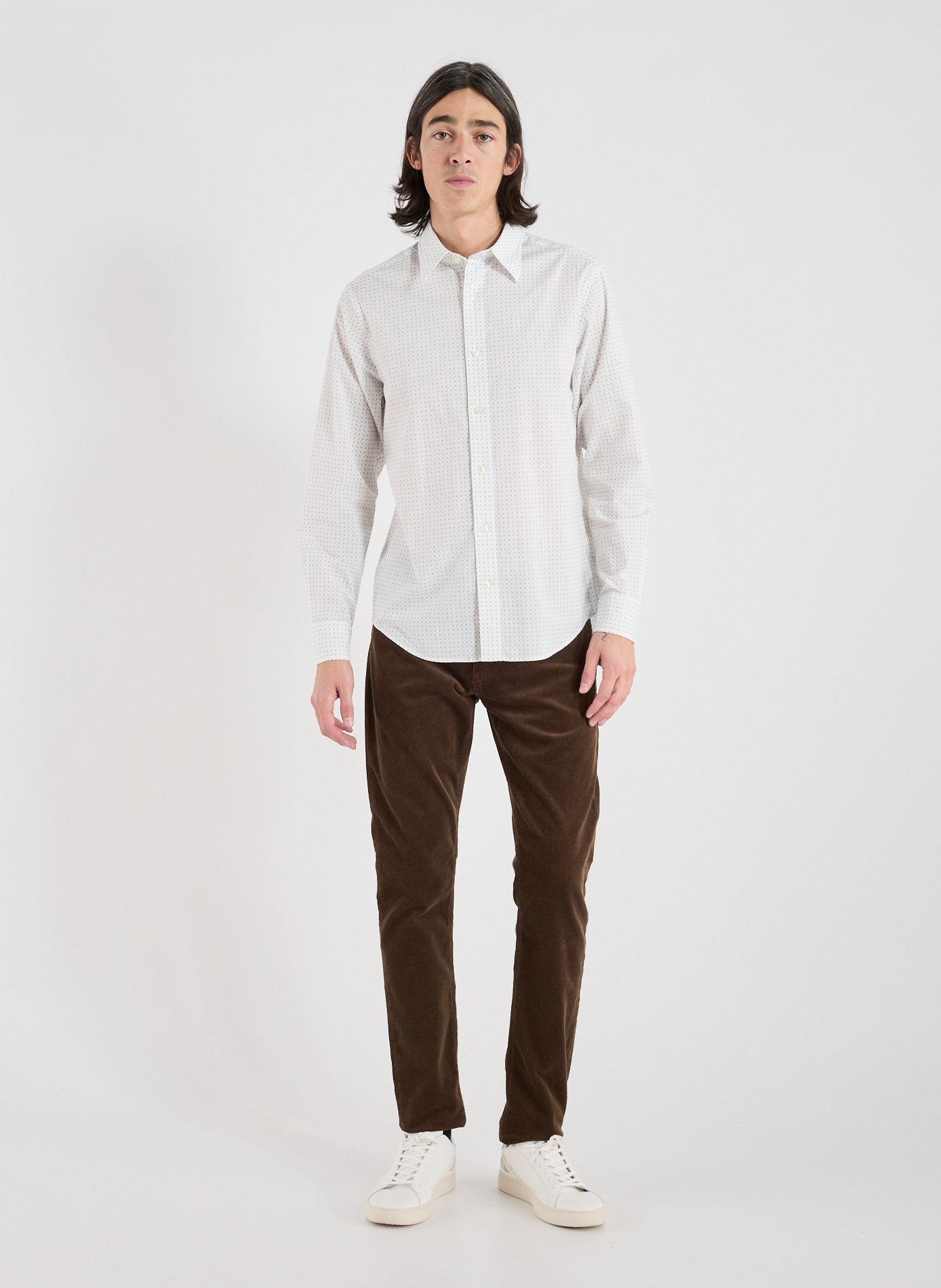 Printed straight cotton shirt GANT Beige