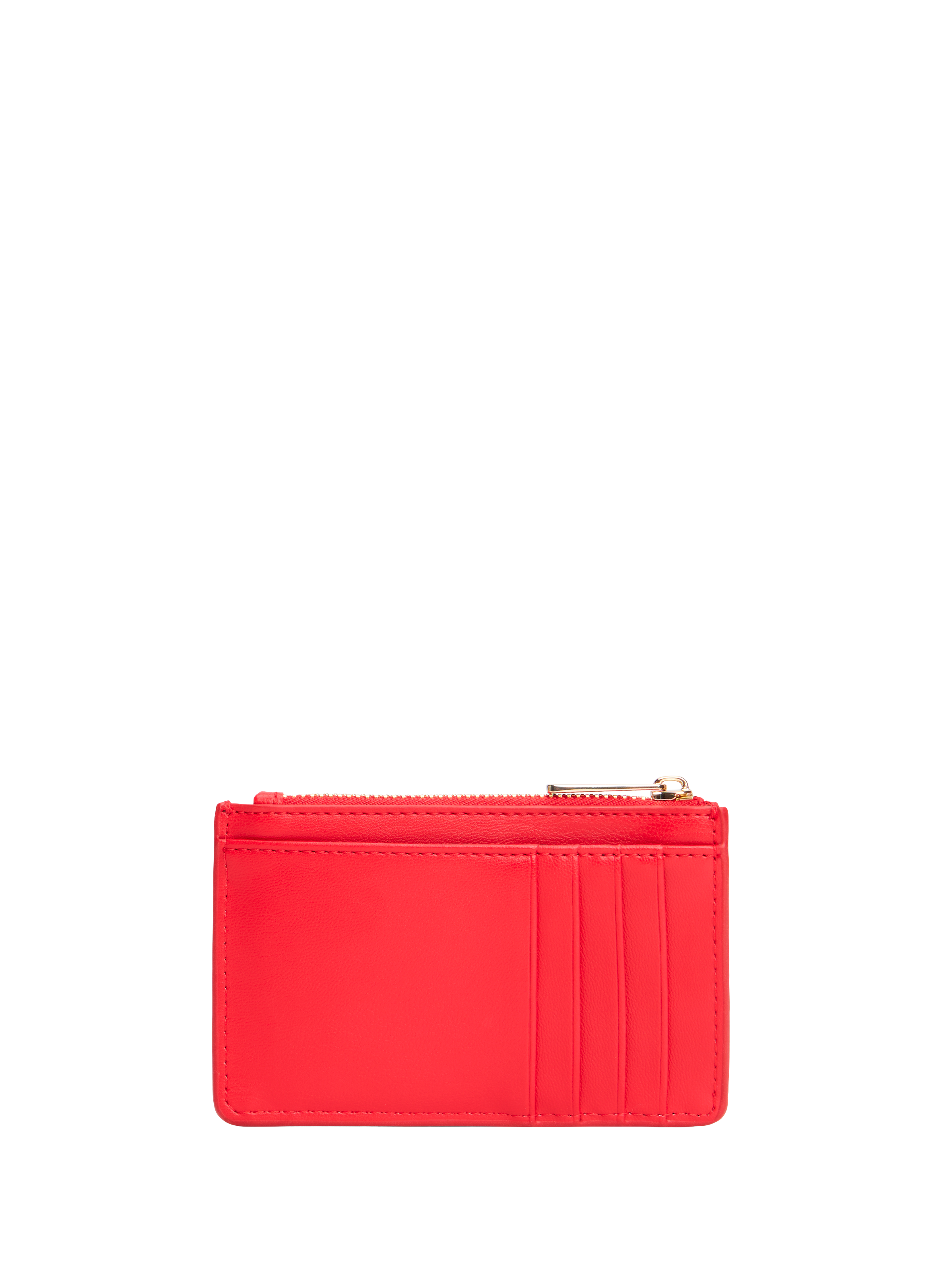 Porte-cartes zippé à logo effet cuir TOMMY HILFIGER Rouge