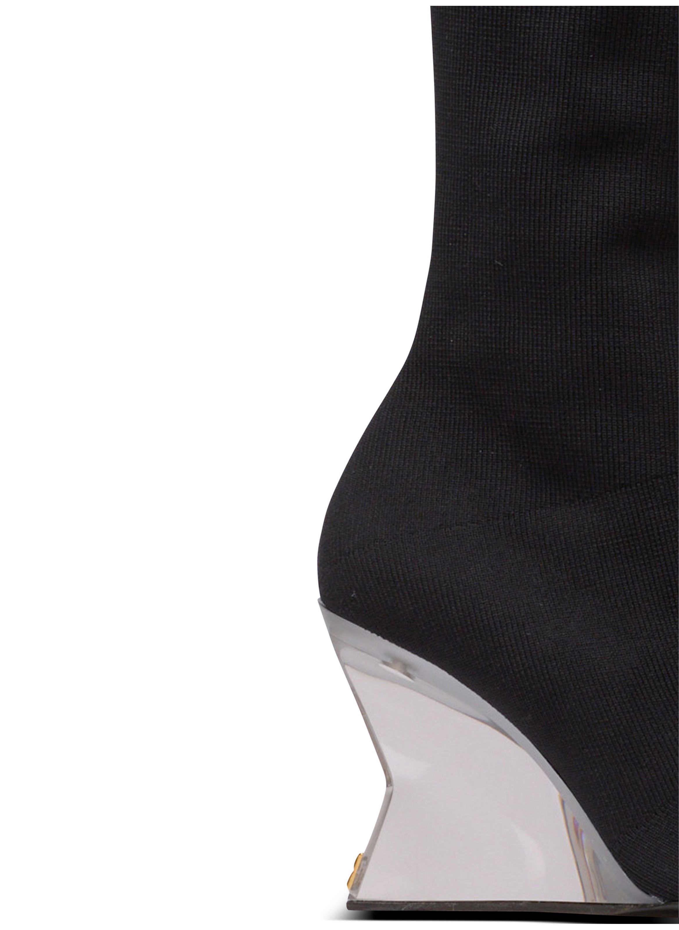 Bottes cuissardes wedge en maille BALMAIN Noir