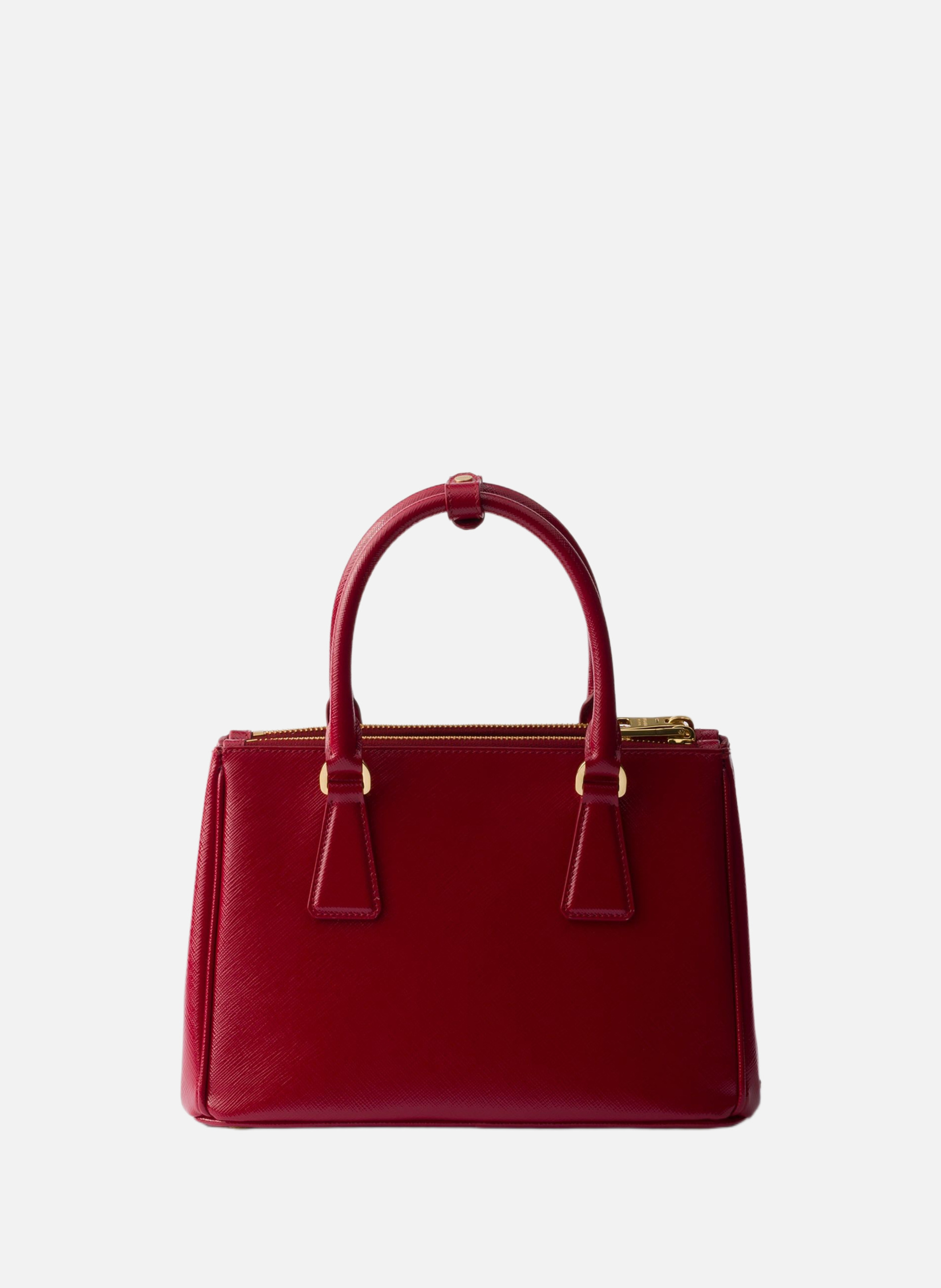 Petit sac prada galleria en cuir saffiano verni PRADA Rouge