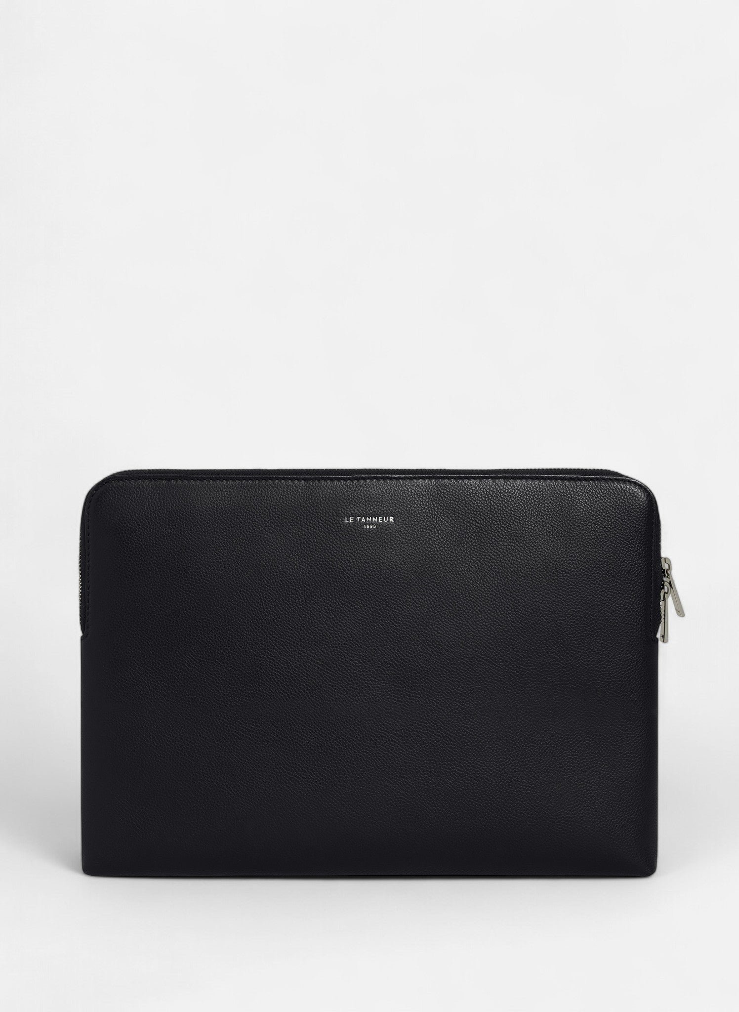 Pochette ordinateur 14" en cuir grainé LE TANNEUR Noir