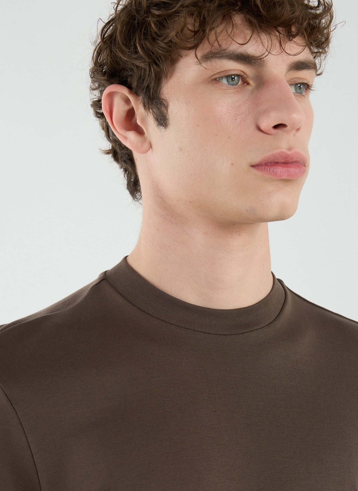 T-shirt col rond en coton STEFAN BRANDT Marron