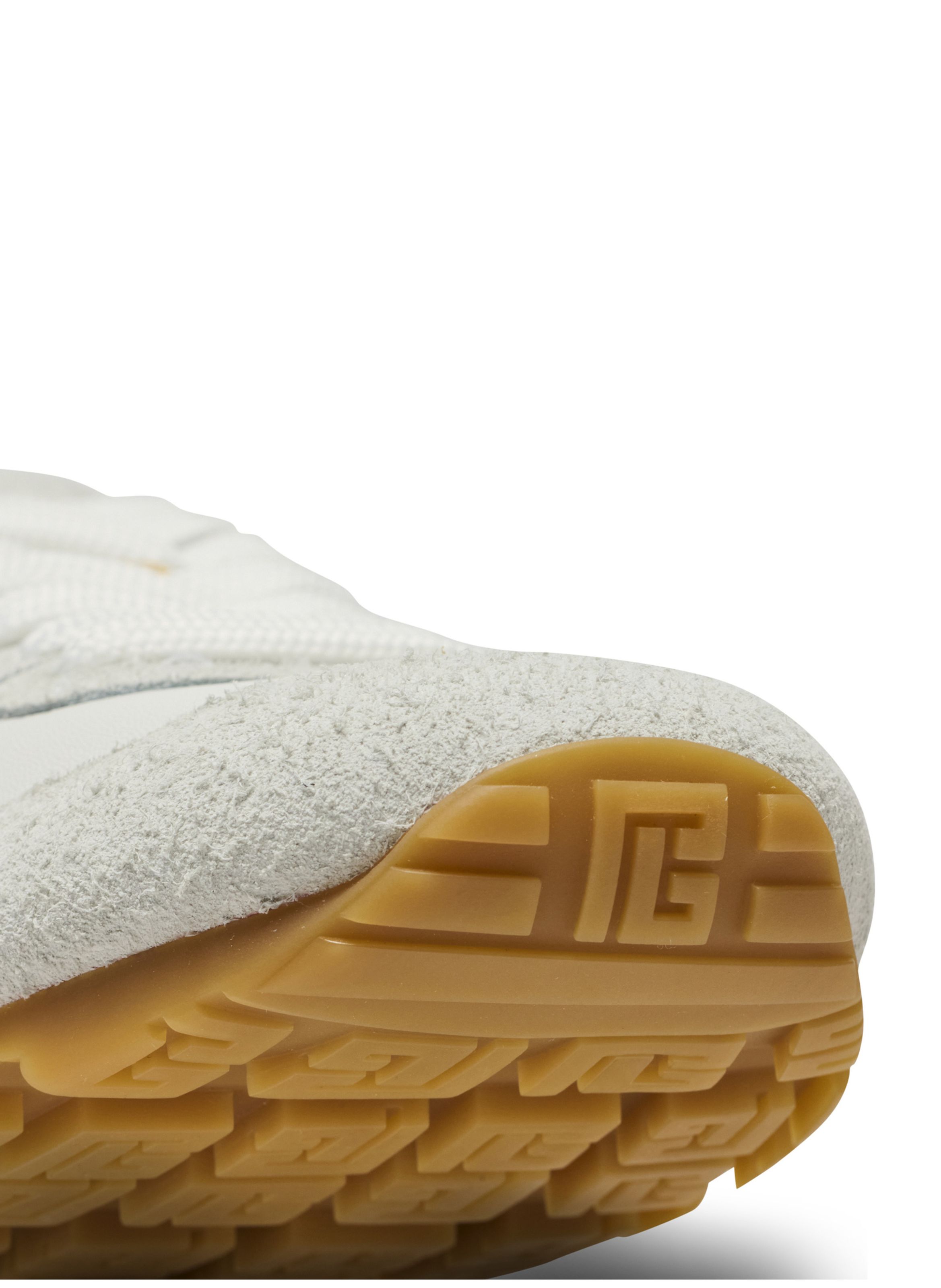 Baskets racer 45 en daim et agneau BALMAIN Blanc