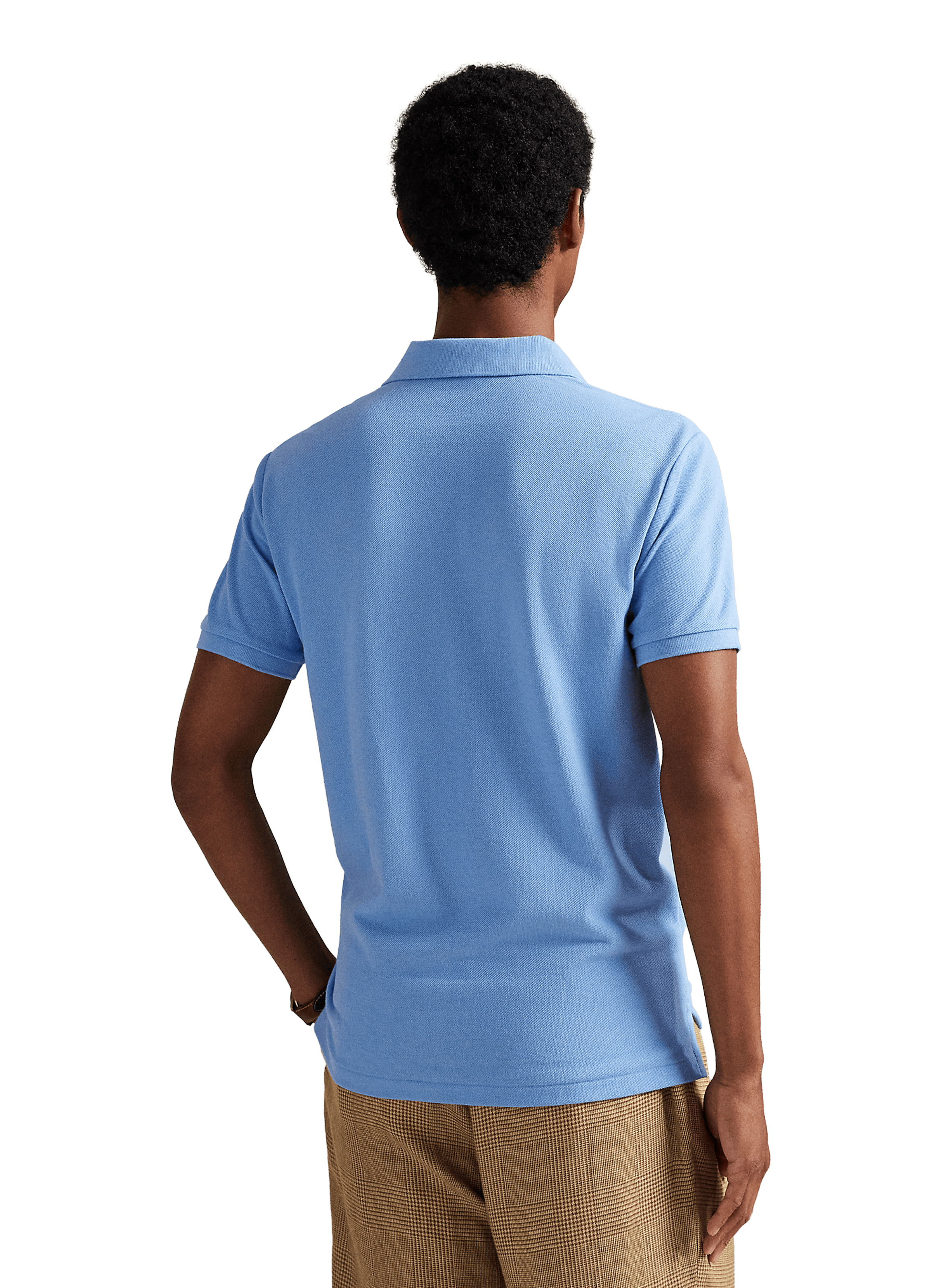 Polo droit en piqué de coton POLO RALPH LAUREN Bleu