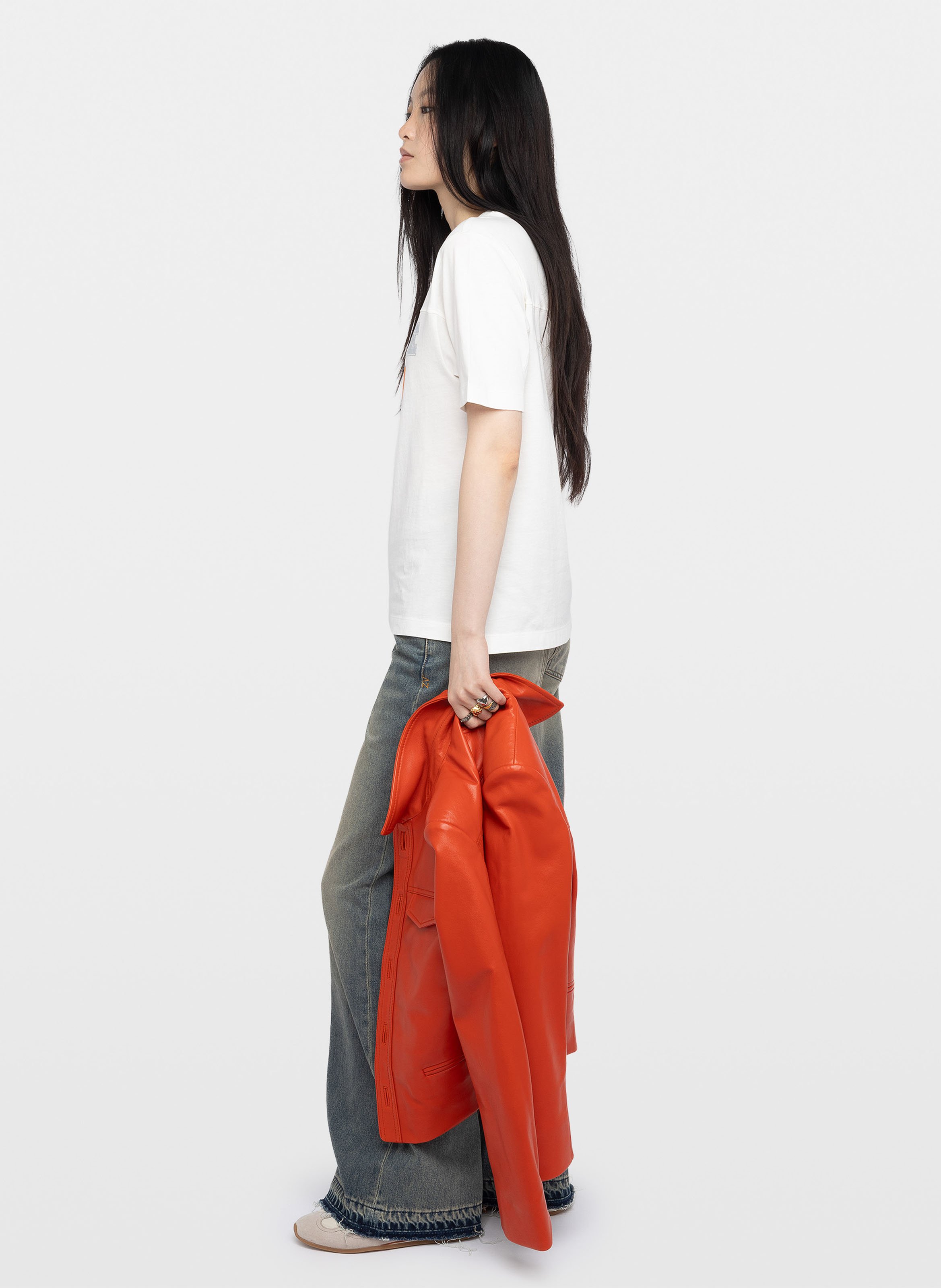 Tee-shirt manches courtes imprimé avec strass boo ZADIG&VOLTAIRE Blanc