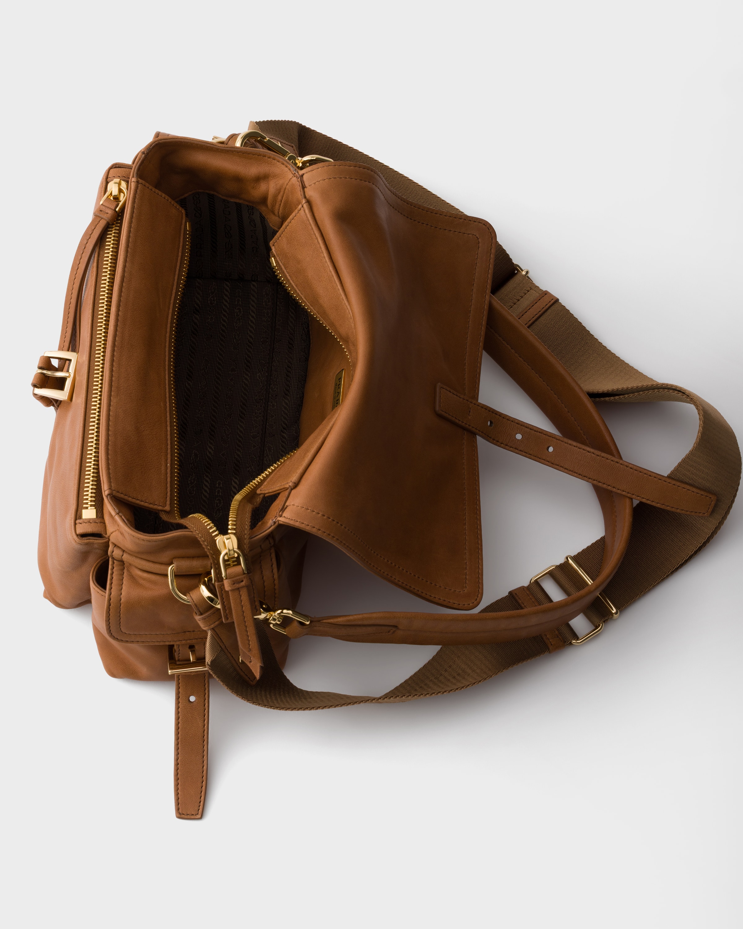 Sac porté épaule prada explore en cuir nappa PRADA Marron