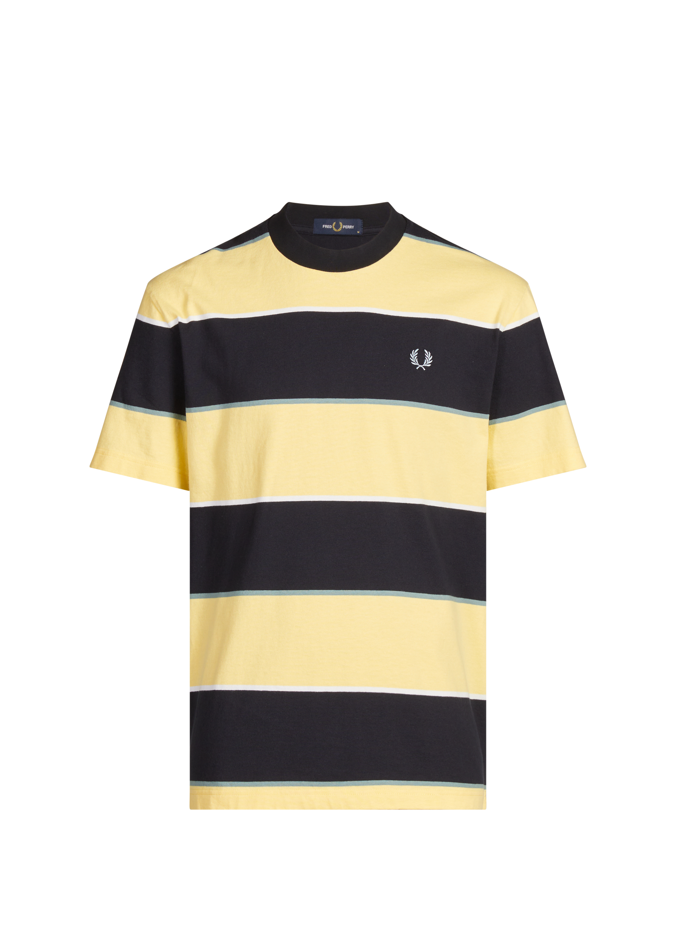 T-shirt à rayures en coton FRED PERRY Jaune