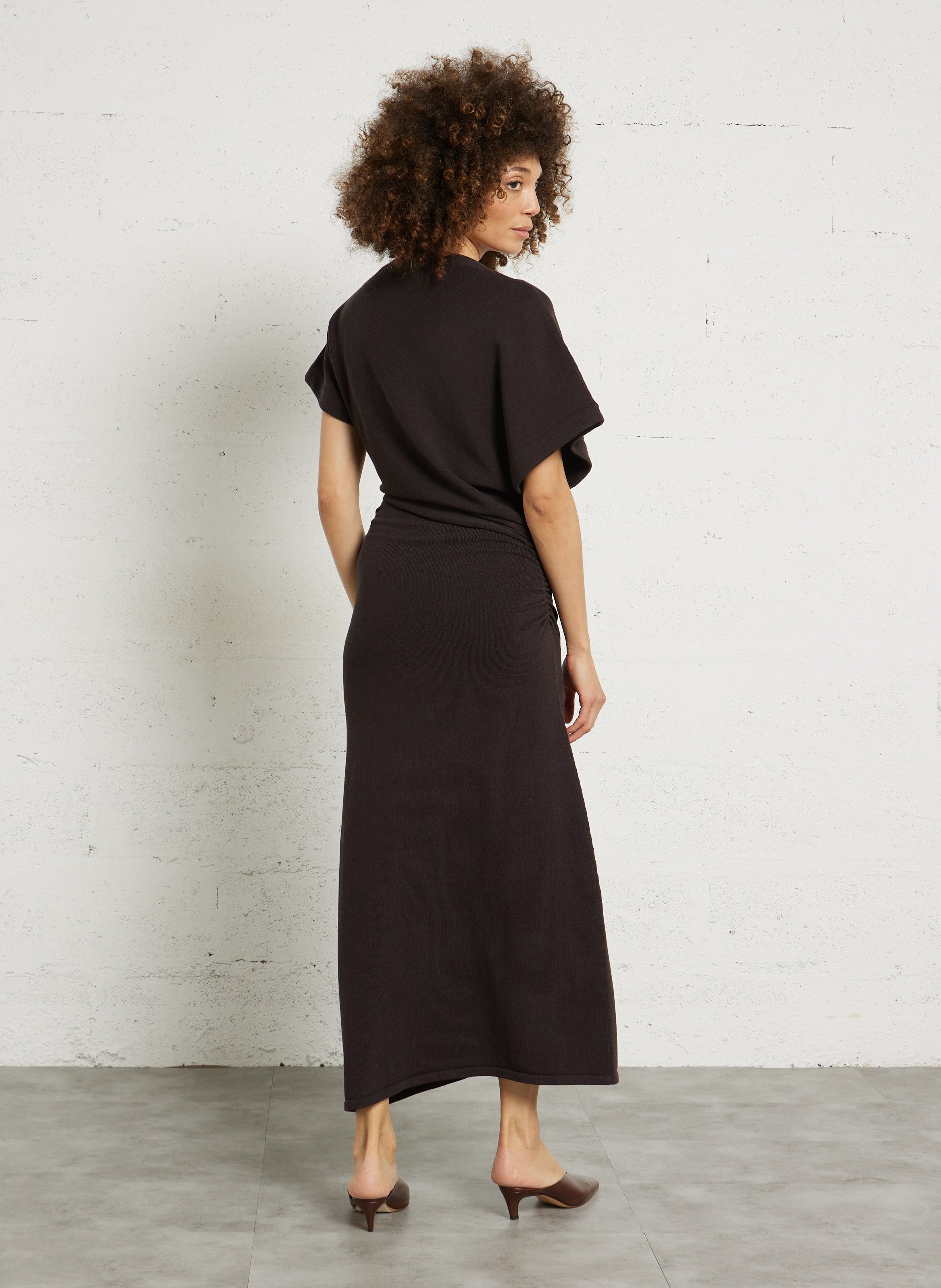 Robe col rond en coton bio mélangé divine SOEUR Gris