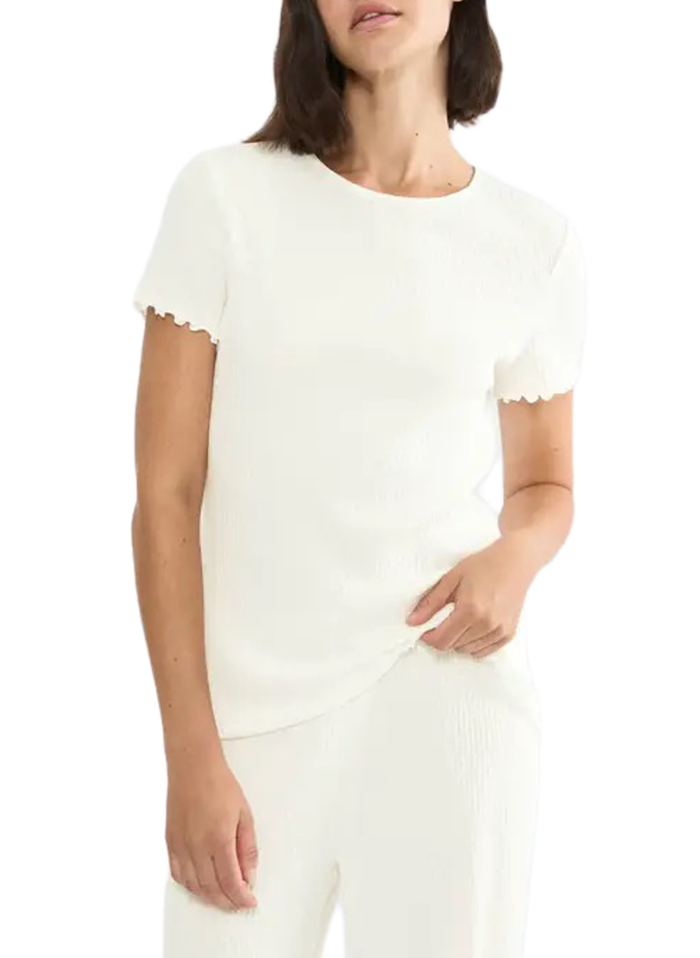 T-shirt côtelé Mix&Match en coton mélangé TRIUMPH Blanc