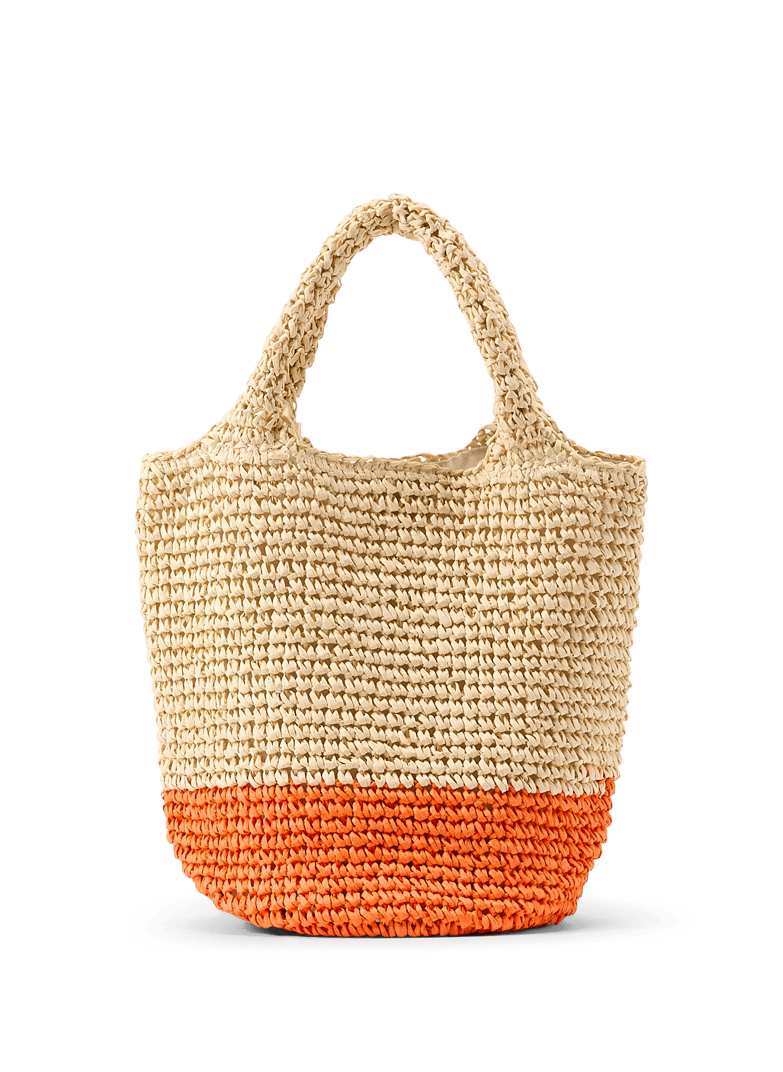 Woven paper straw bucket bag AU PRINTEMPS PARIS Orange