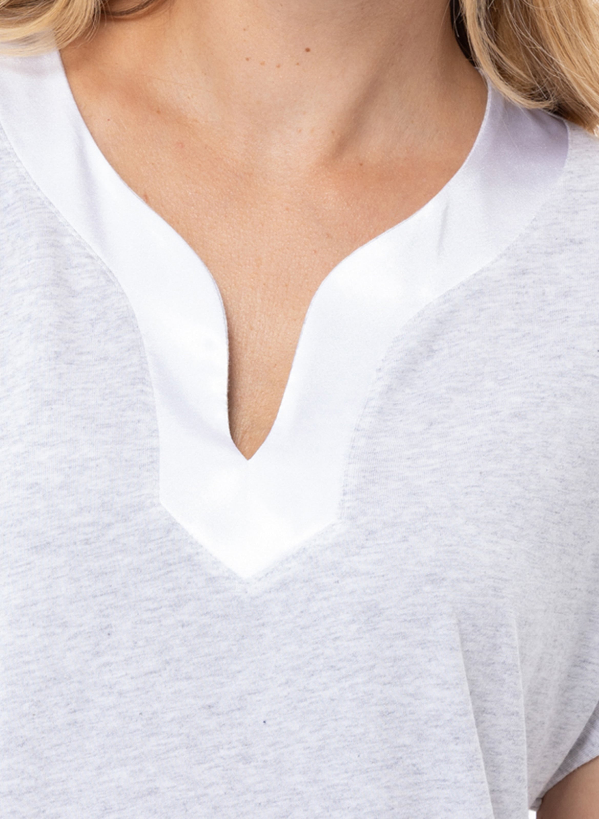 Chemise de nuit en coton modal mily 201 LE CHAT Gris