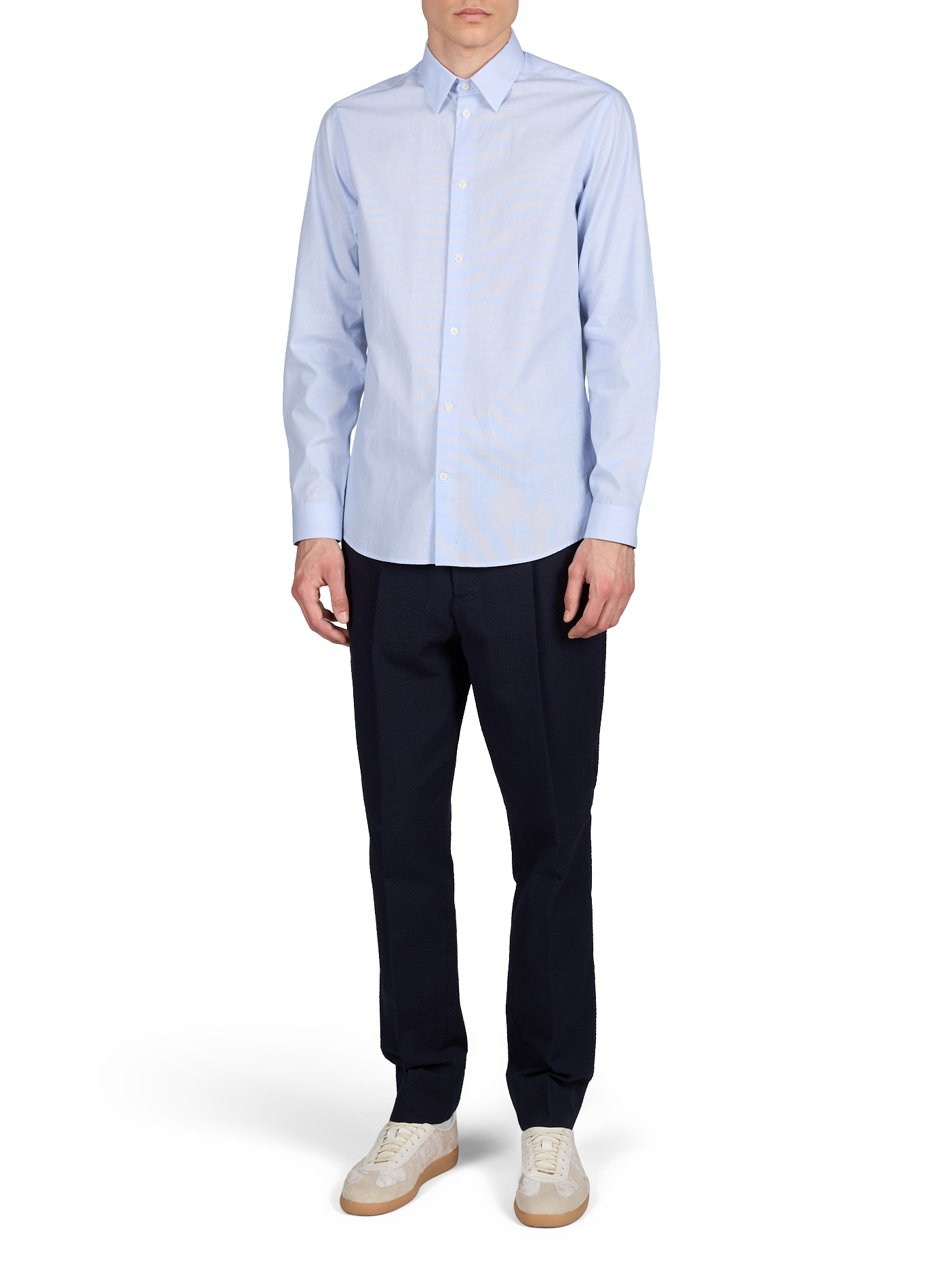 Fitted cotton shirt AU PRINTEMPS PARIS Blue