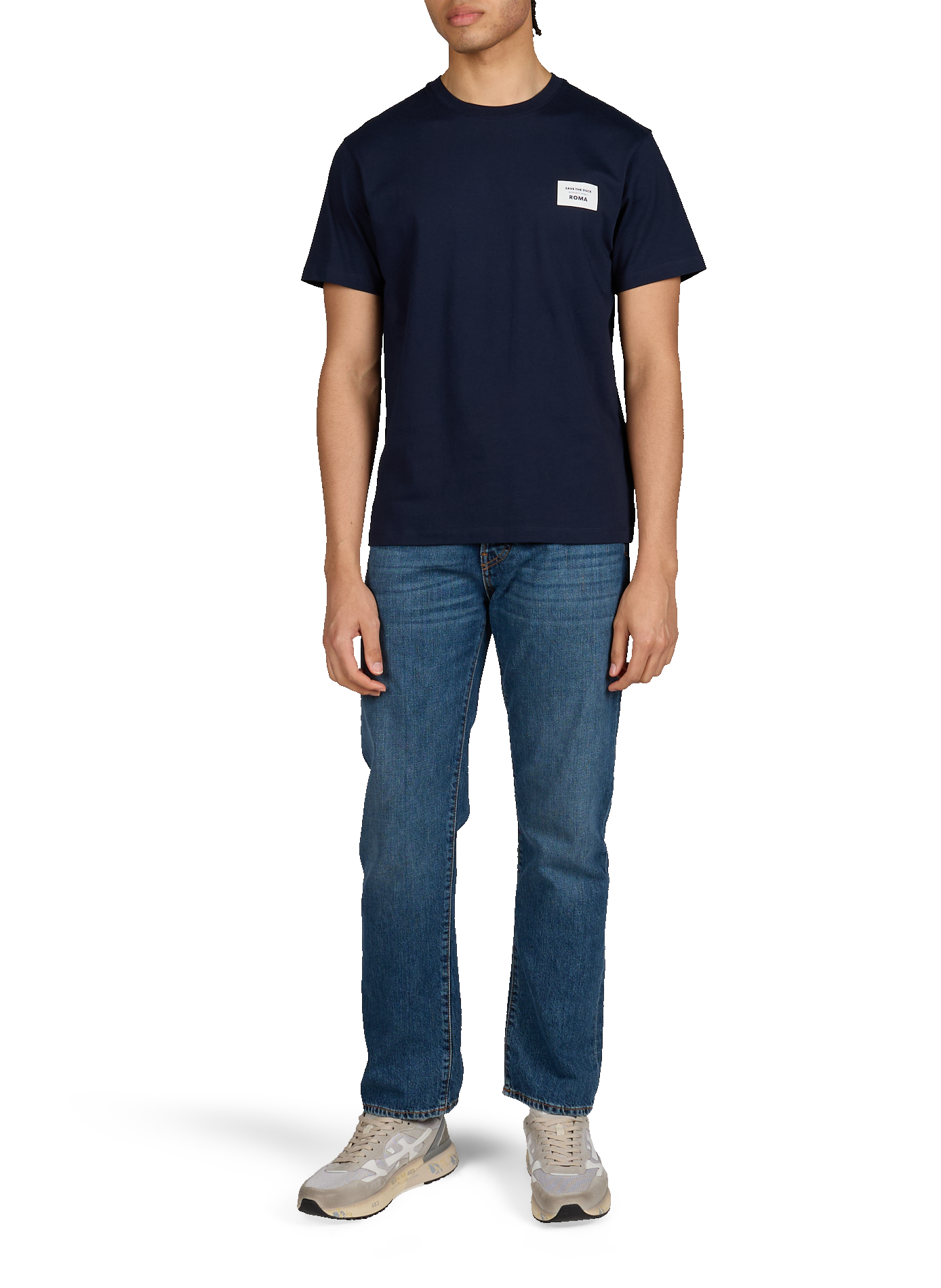 Tee-shirt col rond en coton SAVE THE DUCK Bleu